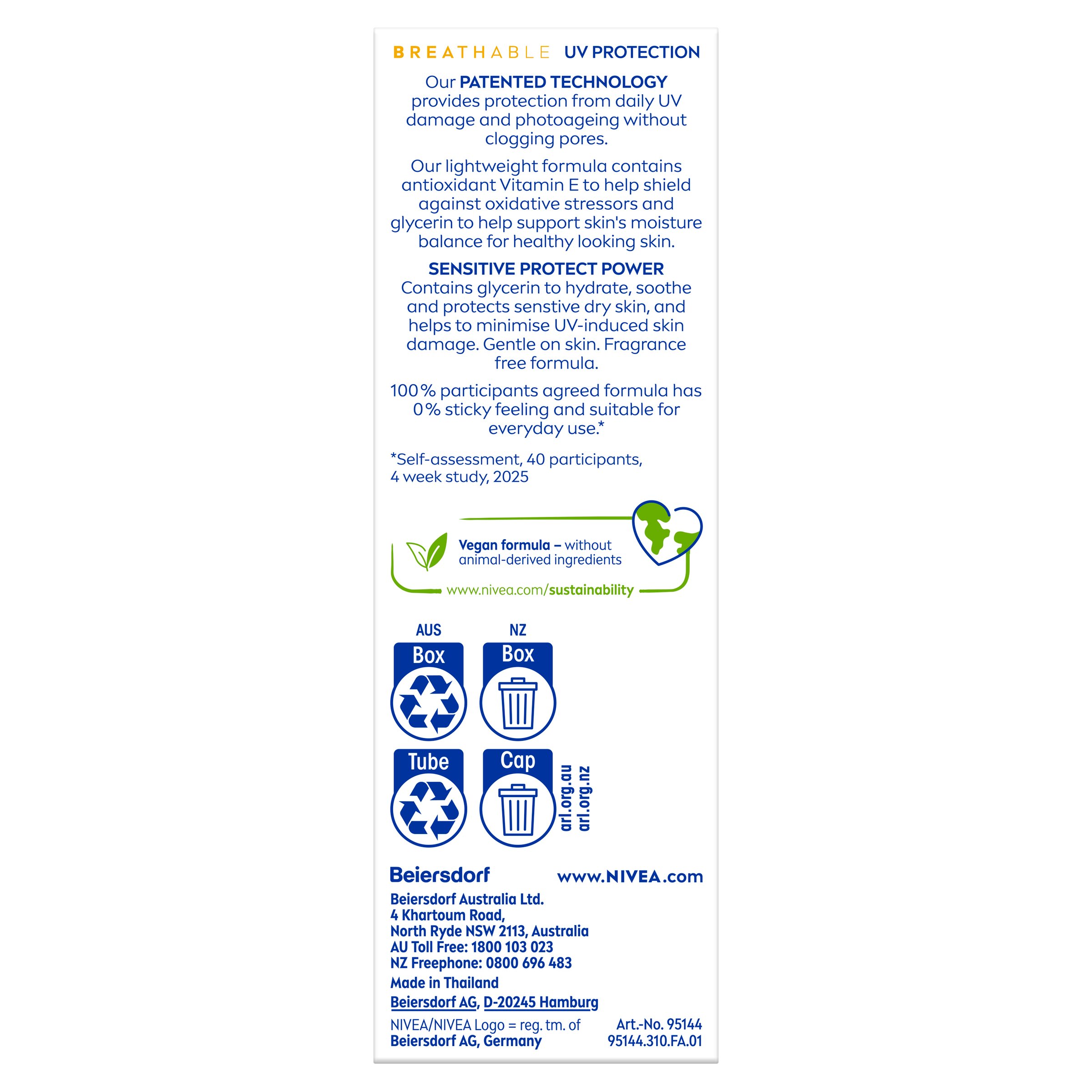 Nivea Sun UV Face Sensitive SPF50+ 40ml - Image 2