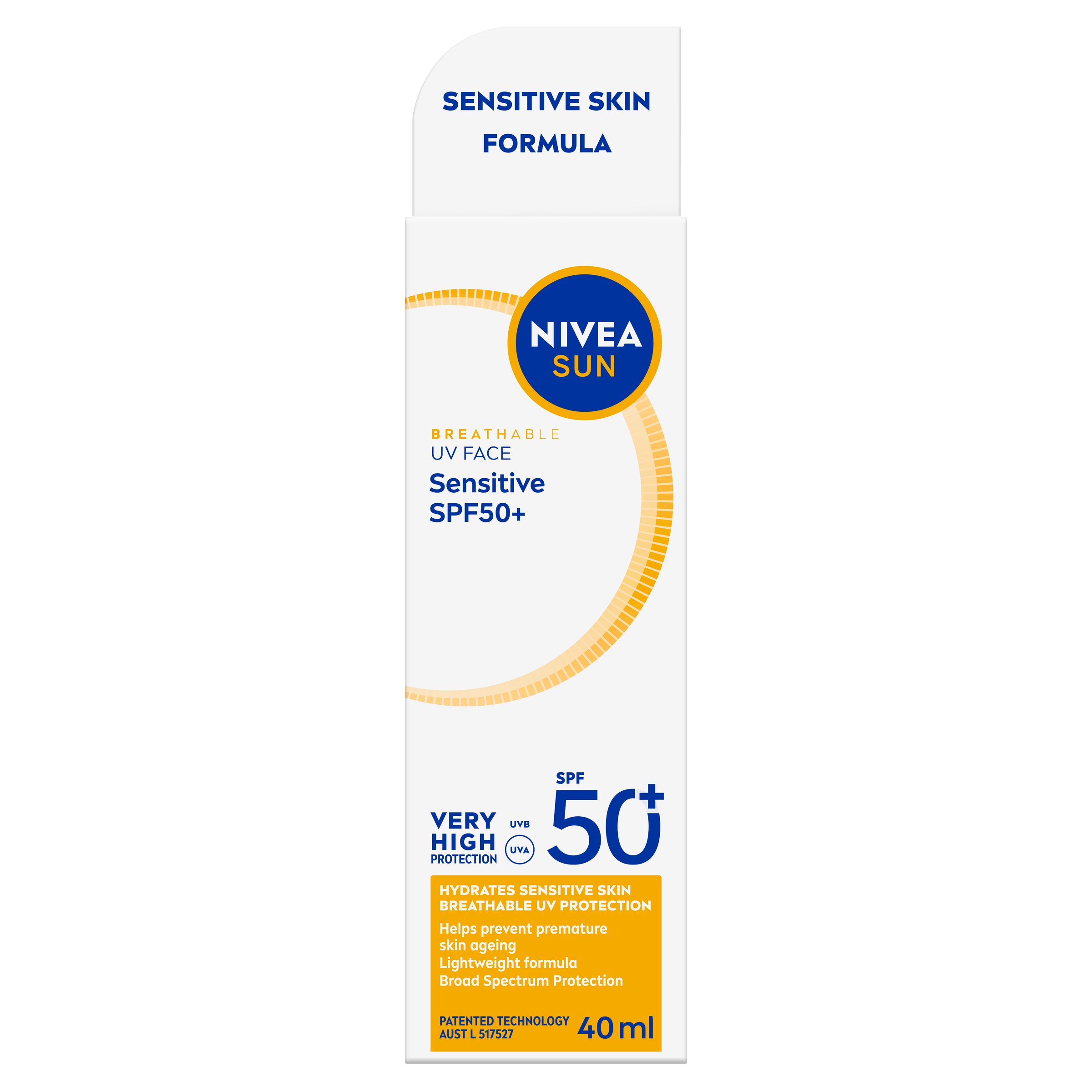 Nivea Sun UV Face Sensitive SPF50+ 40ml - Image 1