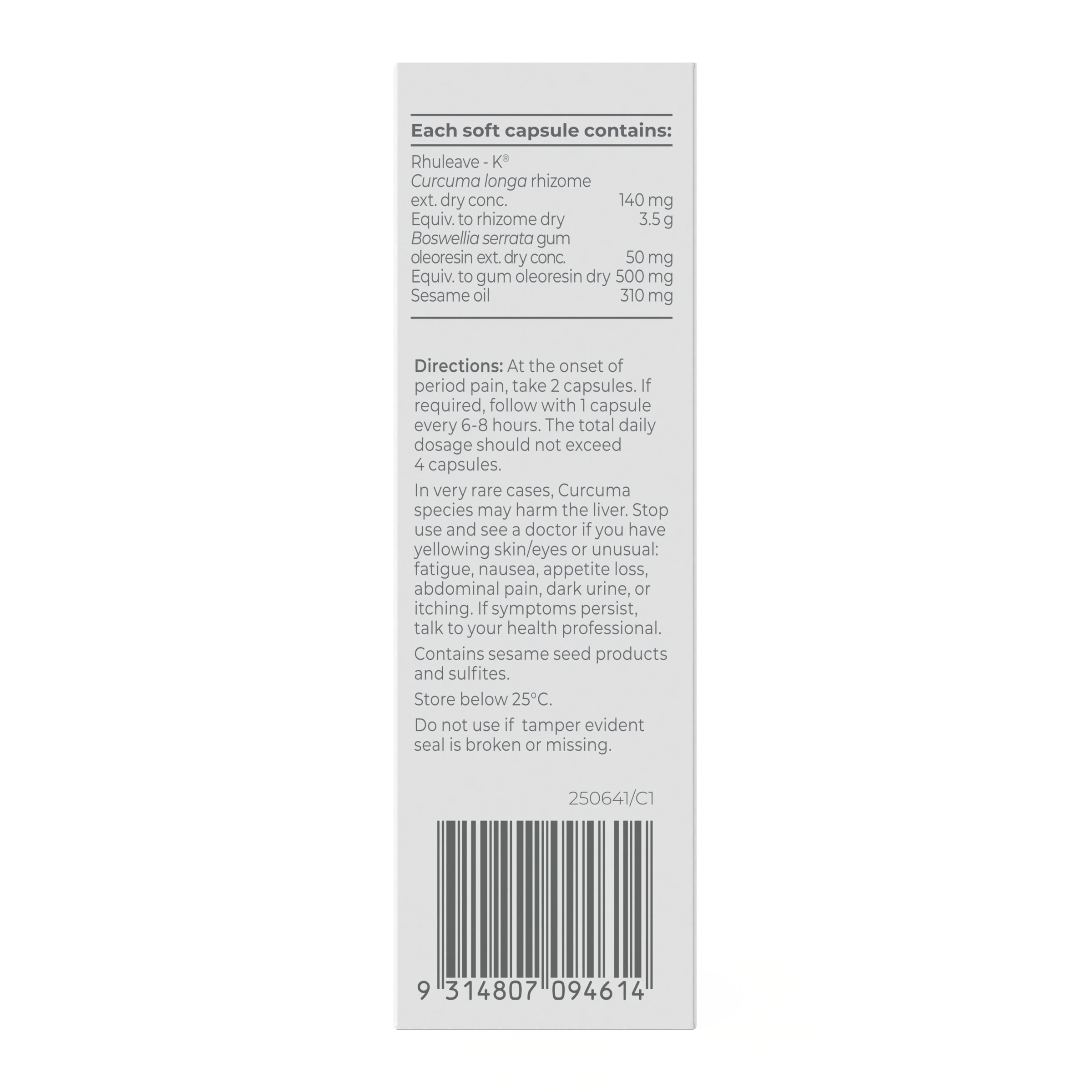 Promensil Period Pain Relief 20 capsules - Image 4