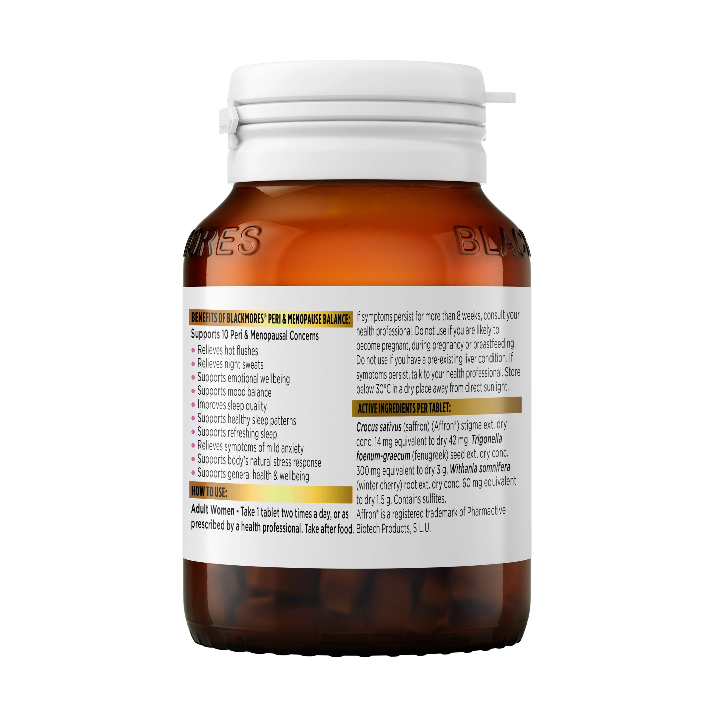 Blackmores Peri + Menopause Balance 60 tablets - Image 2