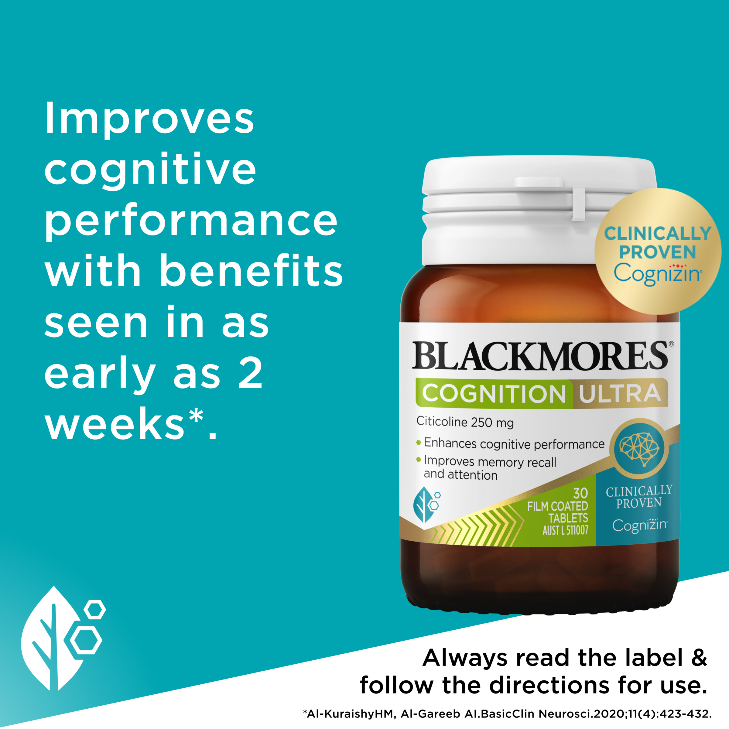 Blackmores Cognition Ultra 30 tablets - Image 6
