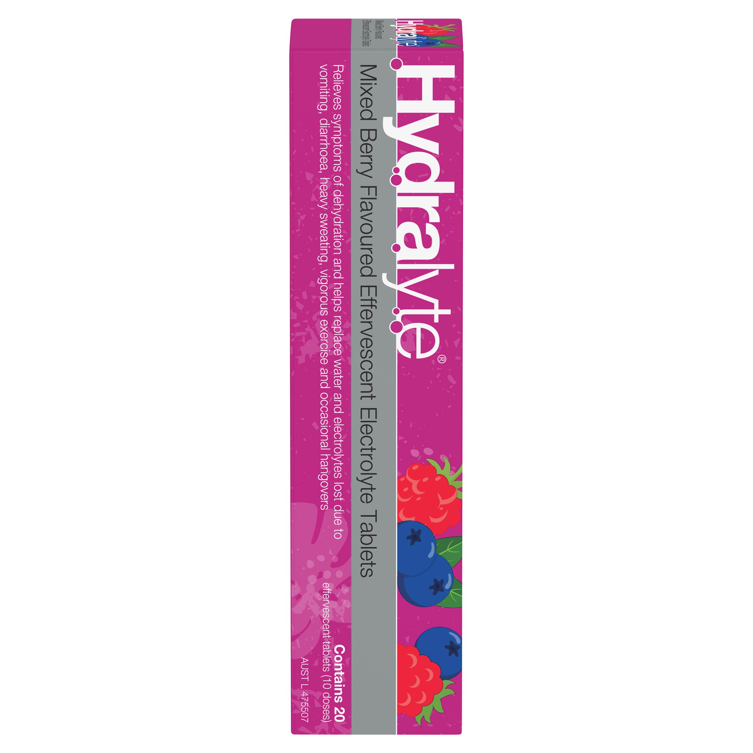Hydralyte Mixed Berry Effervescent Electrolyte Tablets 20 pack - Image 1