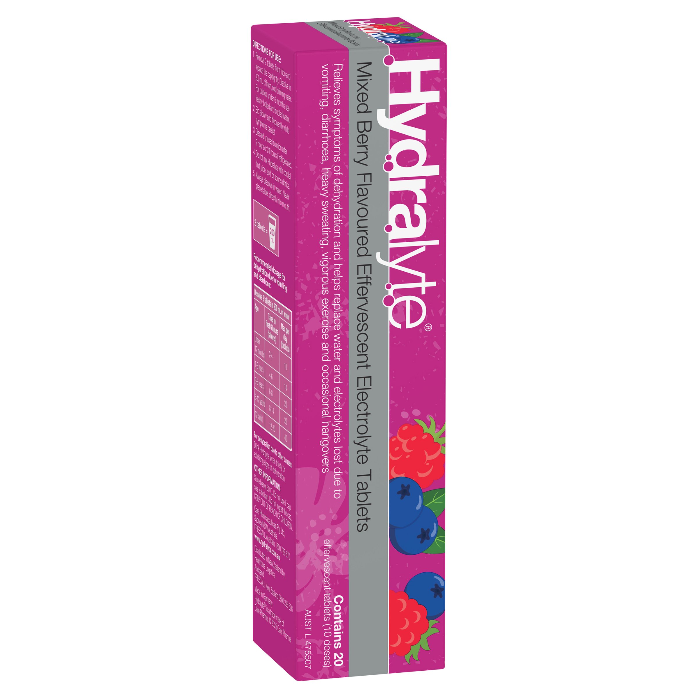 Hydralyte Mixed Berry Effervescent Electrolyte Tablets 20 pack - Image 15