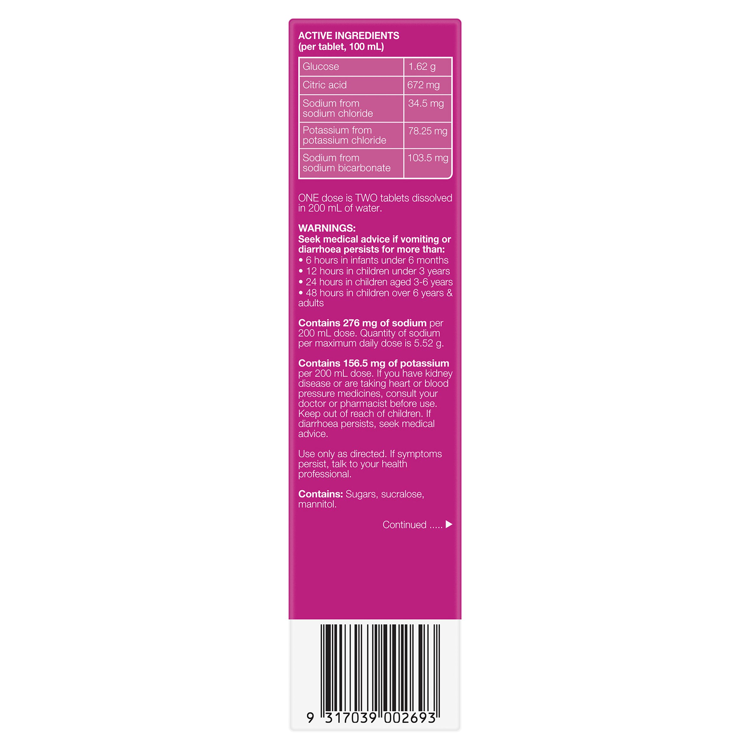 Hydralyte Mixed Berry Effervescent Electrolyte Tablets 20 pack - Image 2