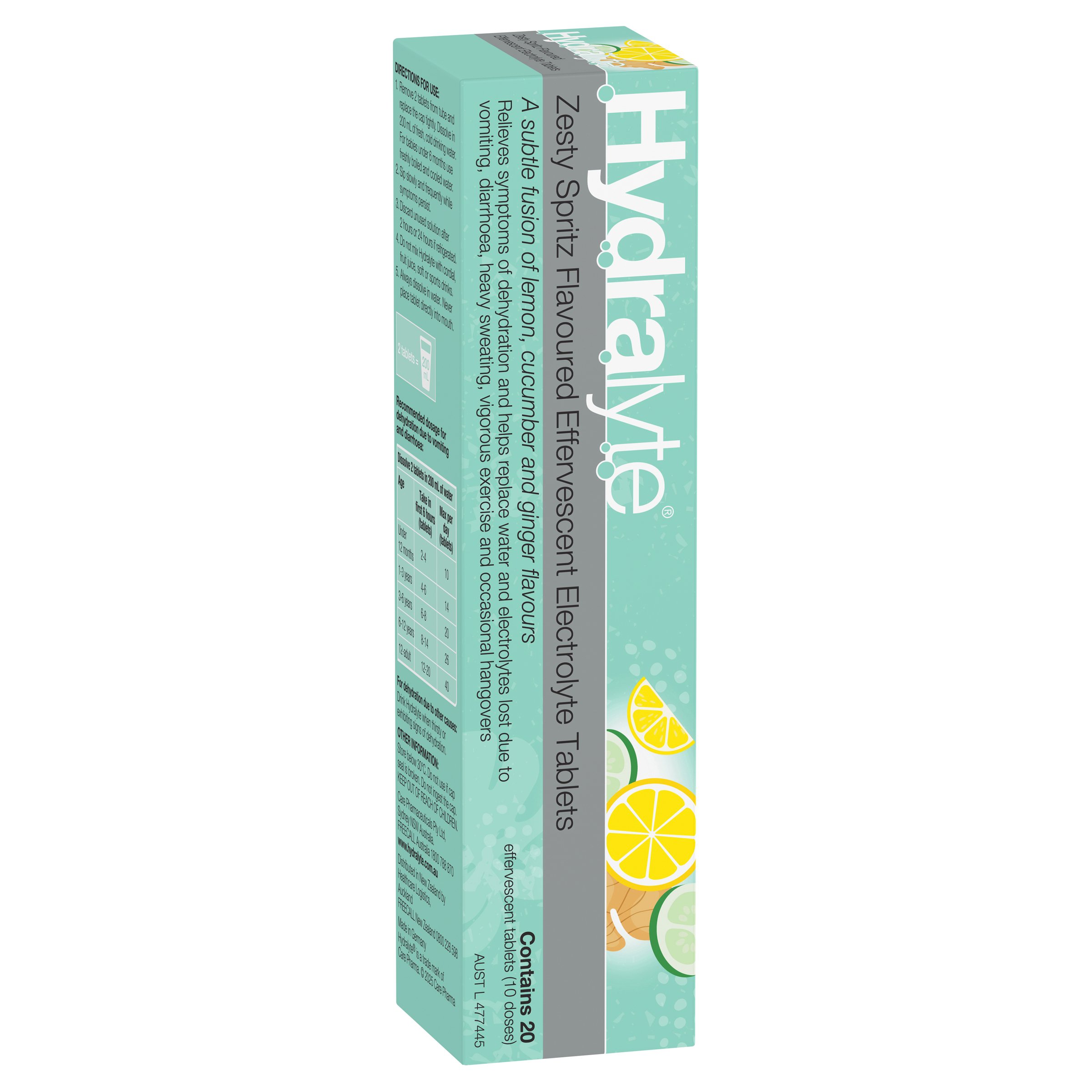 Hydralyte Zesty Spritz Effervescent Electrolyte Tablets 20 pack - Image 15