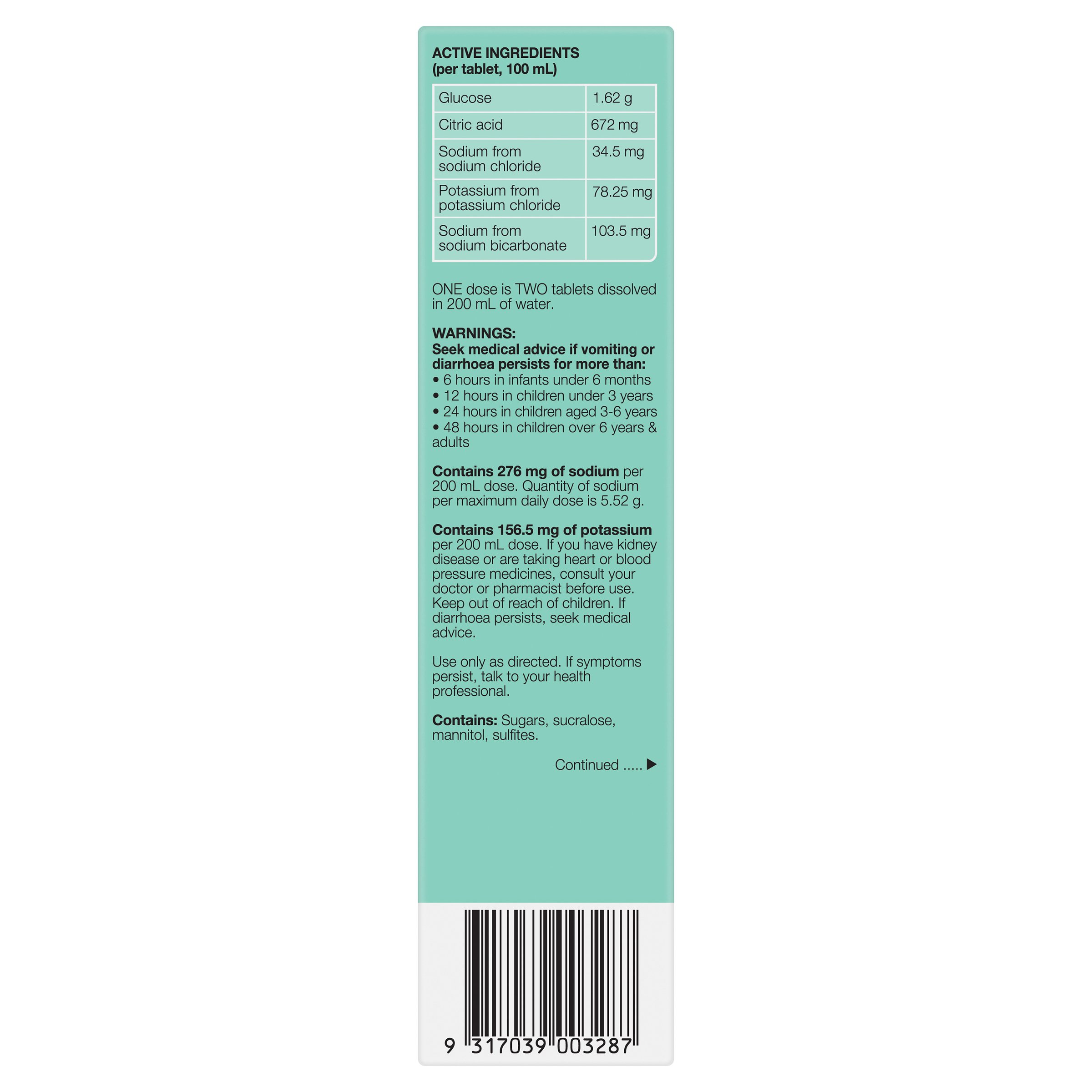 Hydralyte Zesty Spritz Effervescent Electrolyte Tablets 20 pack - Image 2