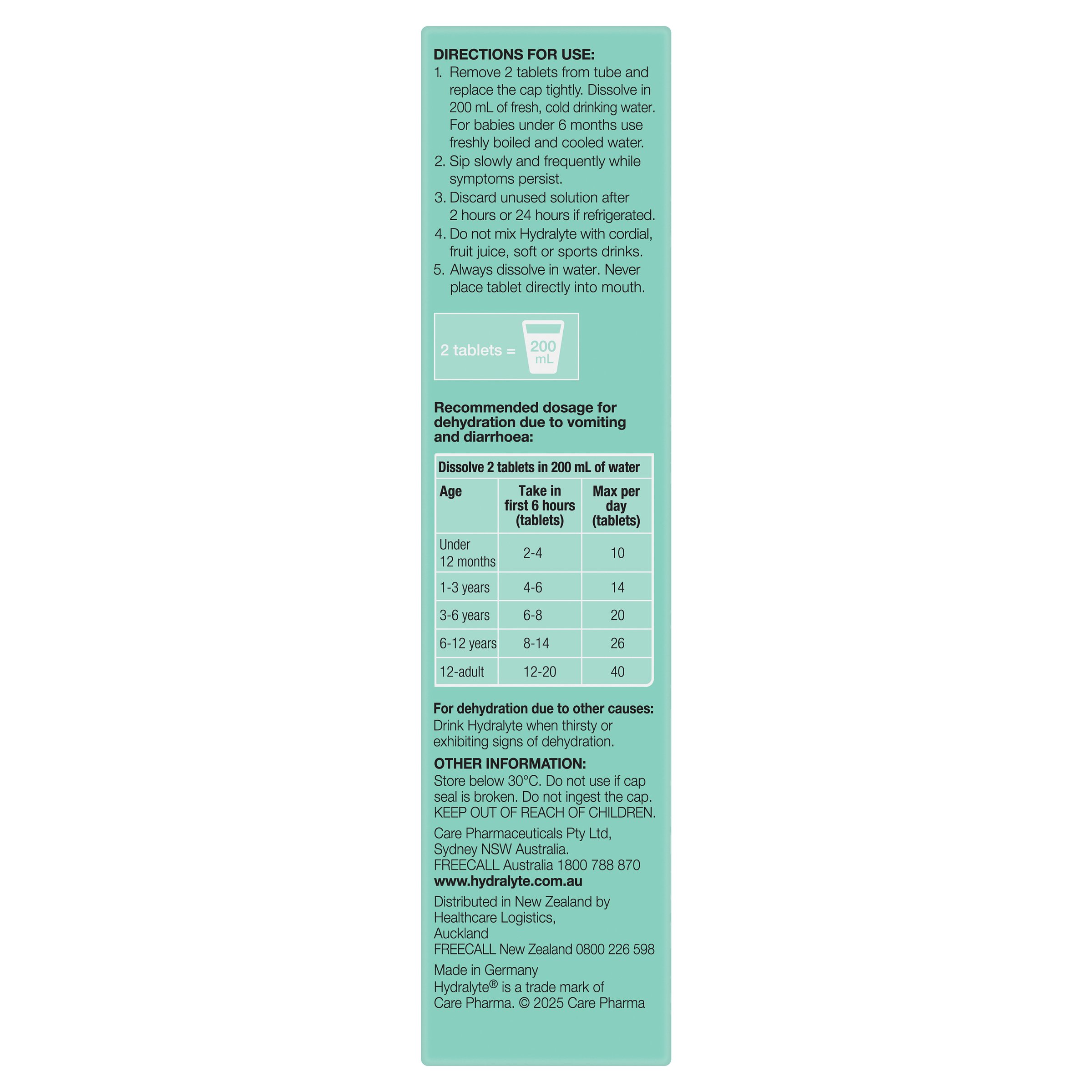 Hydralyte Zesty Spritz Effervescent Electrolyte Tablets 20 pack - Image 3