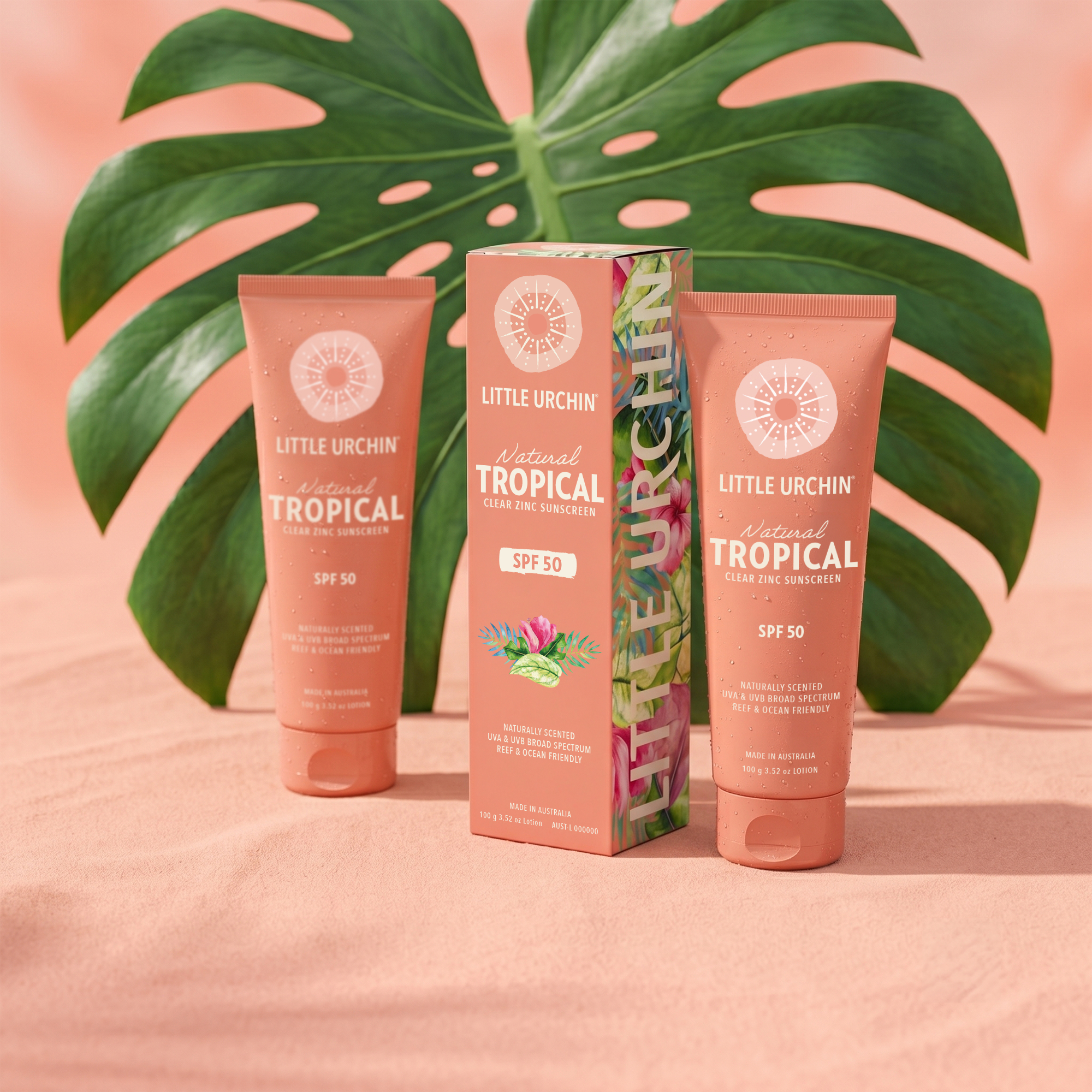 Little Urchin Natural Tropical Clear Zinc Sunscreen SPF 50+ 100g - Image 4