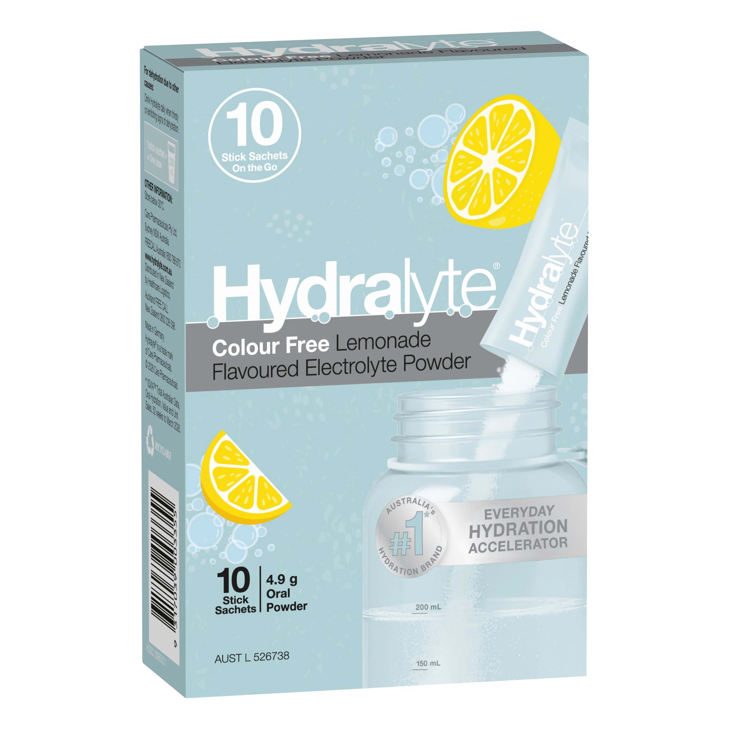 Hydralyte Stick Sachets Lemonade Electrolyte Powder 10 pack - Image 15