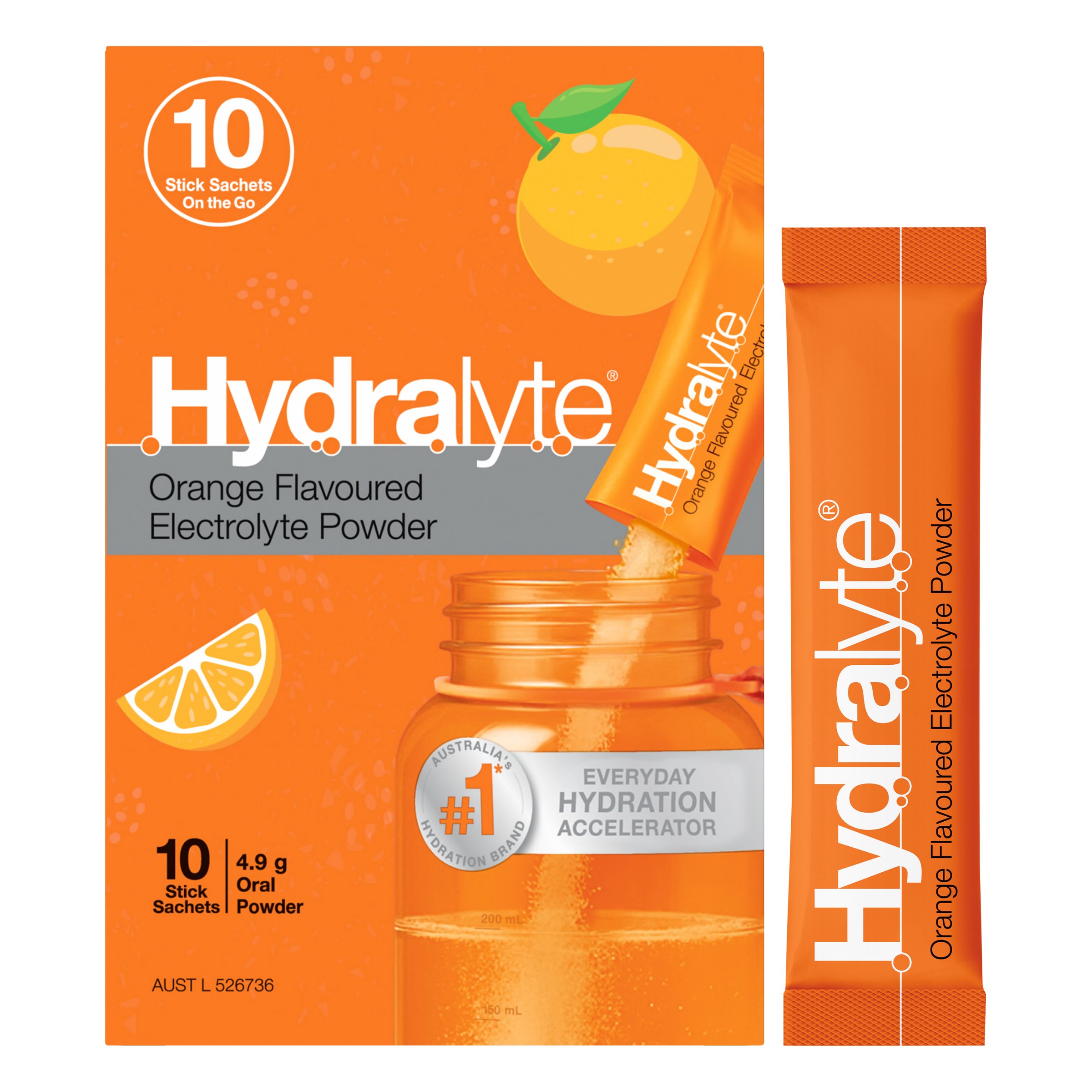 Hydralyte Stick Sachets Orange Electrolyte Powder 10 pack - Image 6