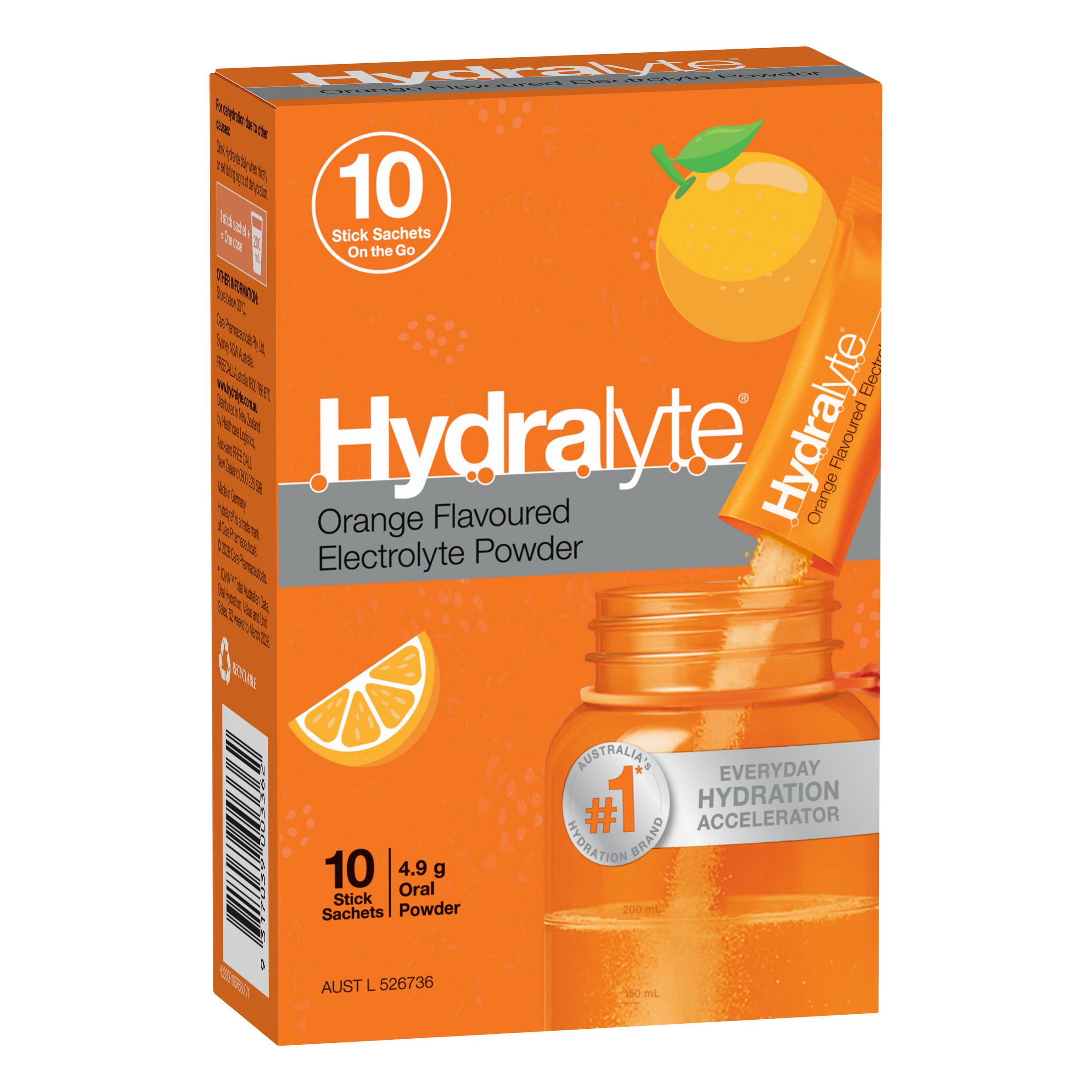 Hydralyte Stick Sachets Orange Electrolyte Powder 10 pack - Image 15