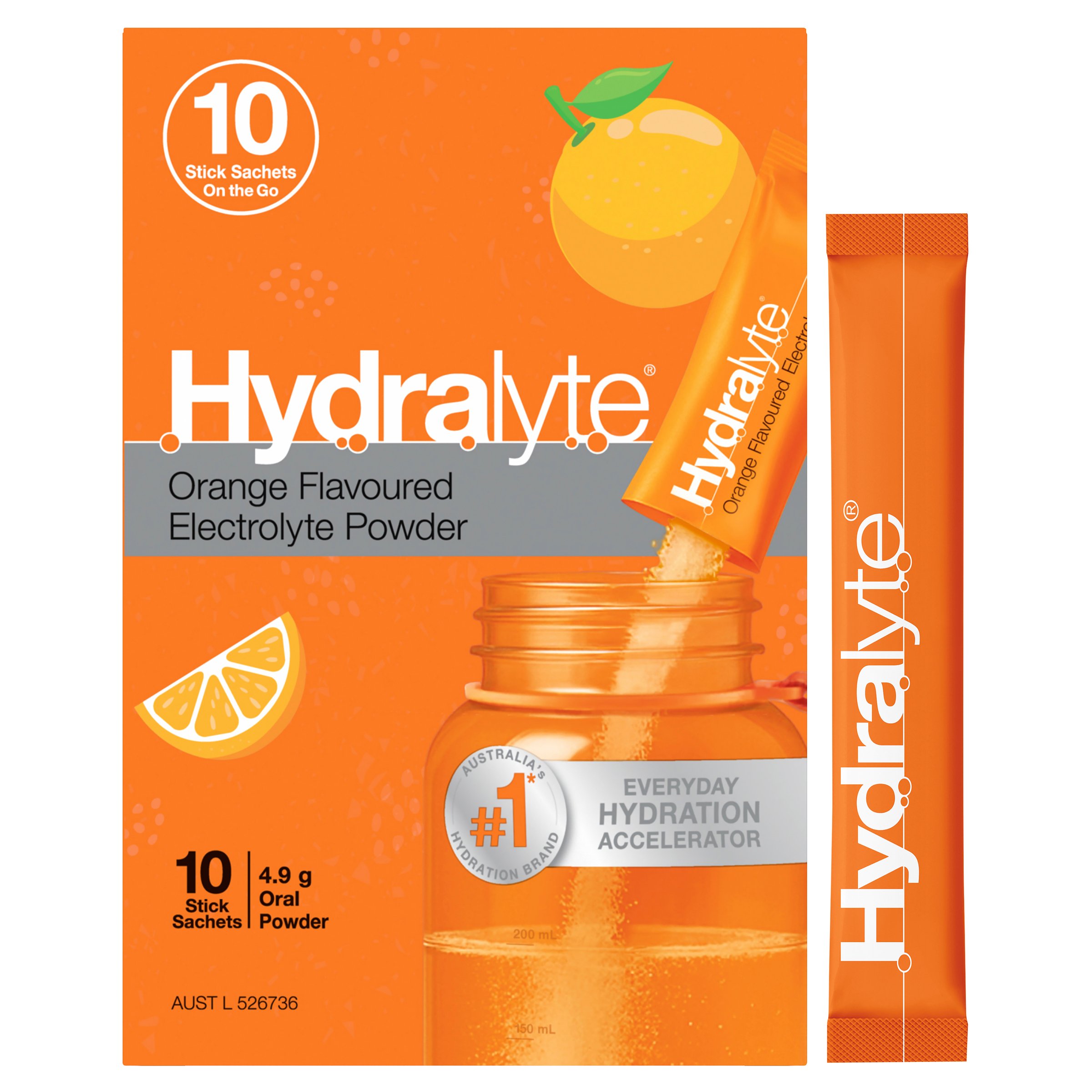 Hydralyte Stick Sachets Orange Electrolyte Powder 10 pack - Image 10