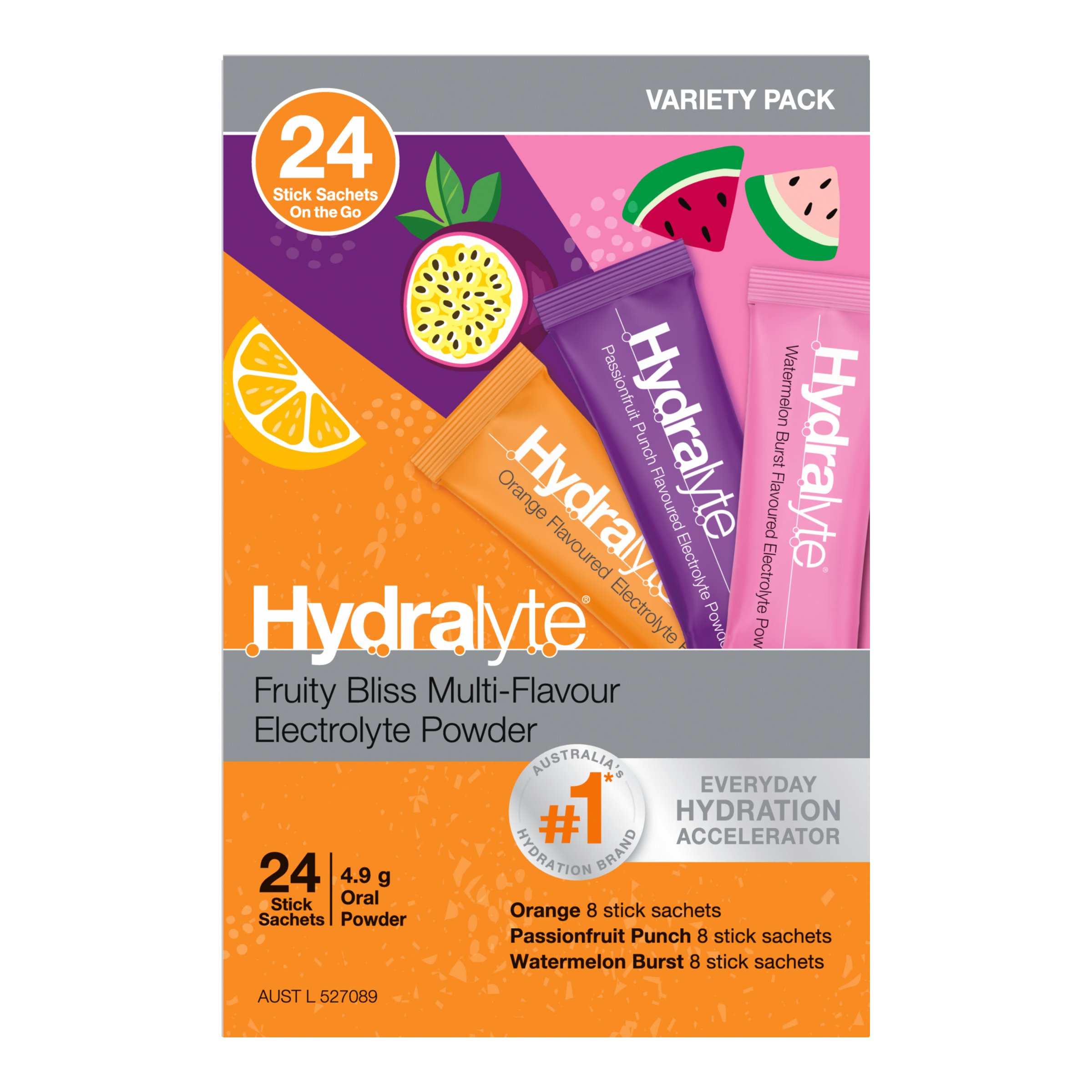 Hydralyte Stick Sachets Fruity Bliss Multi Flavour Electrolyte Powder 24 pack - Image 5
