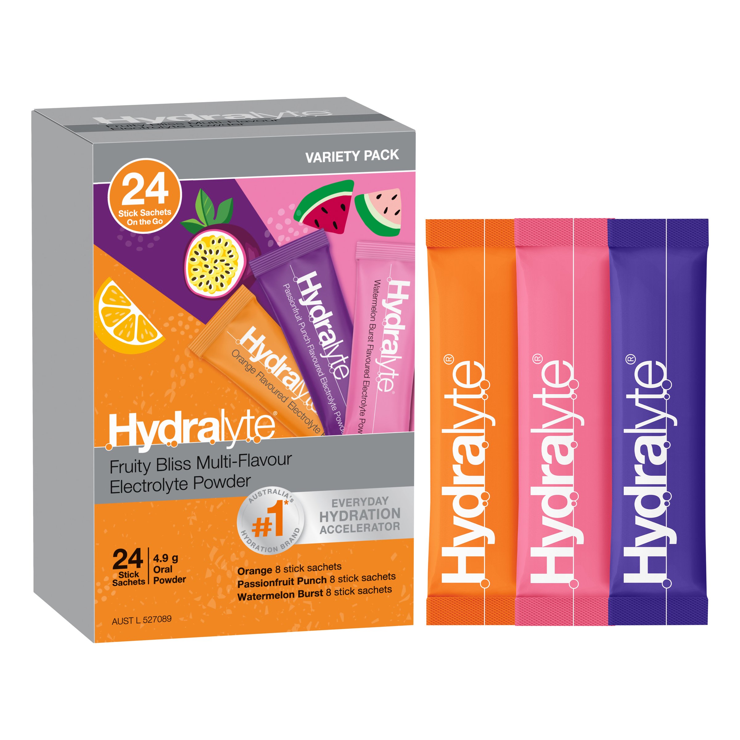 Hydralyte Stick Sachets Fruity Bliss Multi Flavour Electrolyte Powder 24 pack - Image 7