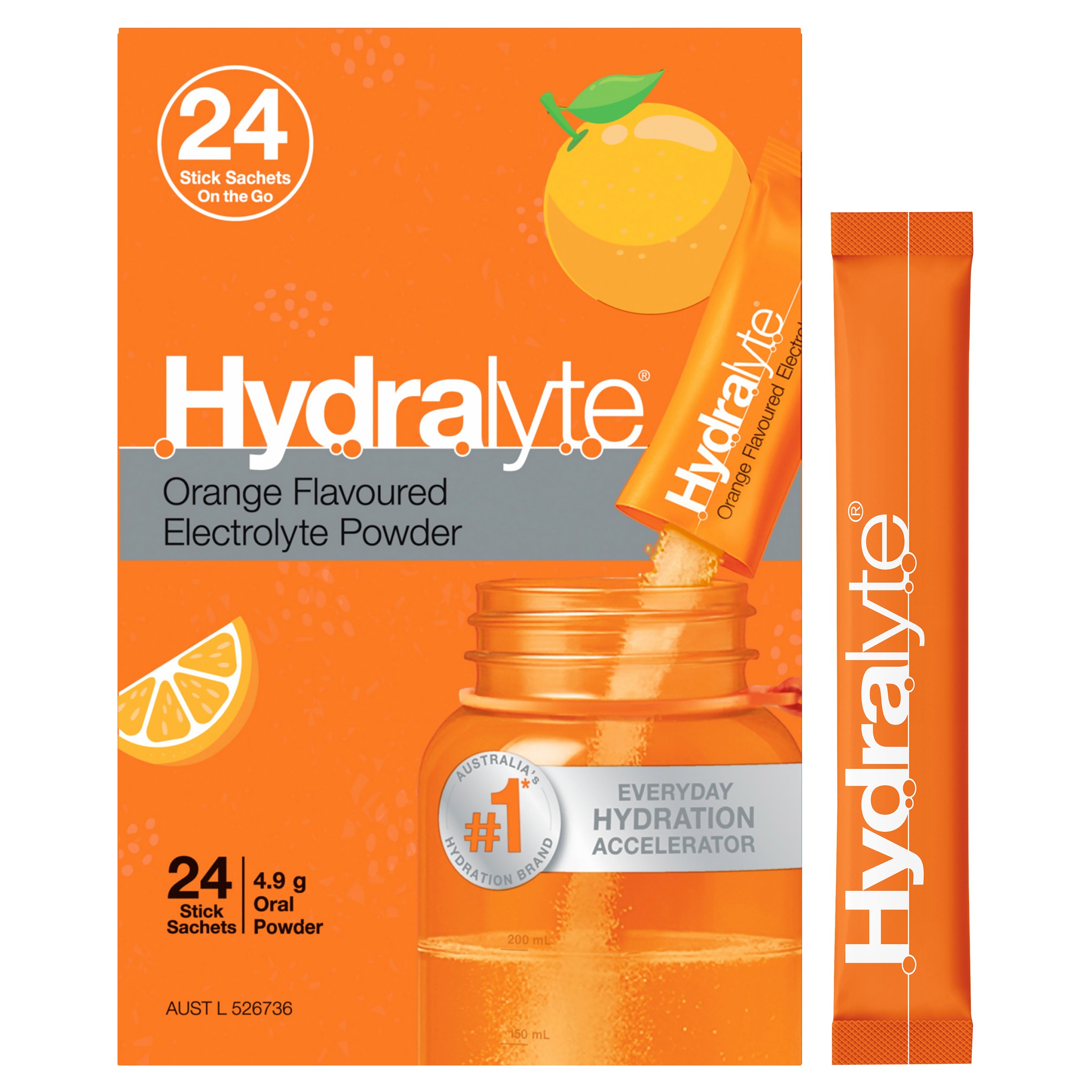 Hydralyte Stick Sachets Orange Electrolyte Powder 24 pack - Image 10