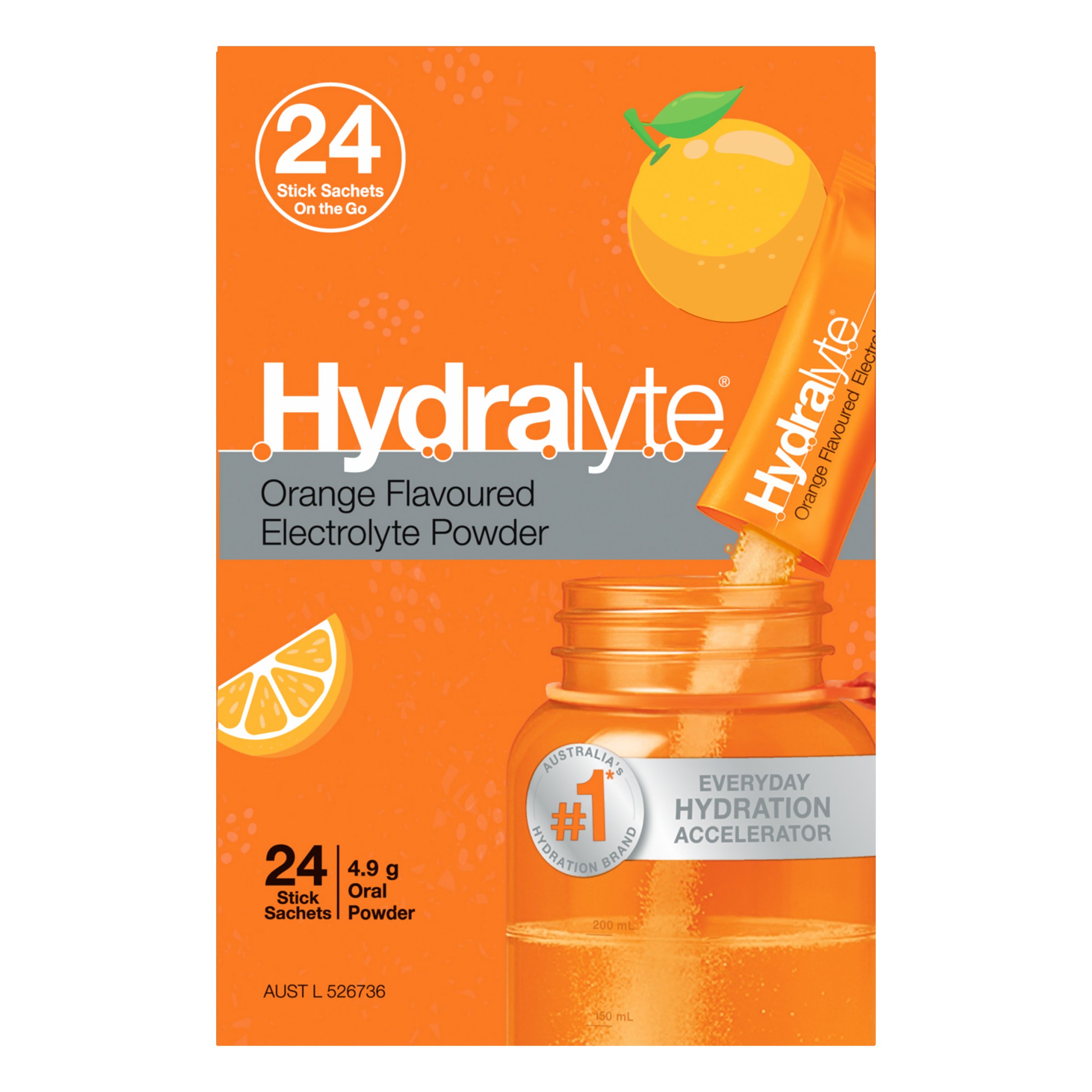 Hydralyte Stick Sachets Orange Electrolyte Powder 24 pack - Image 5