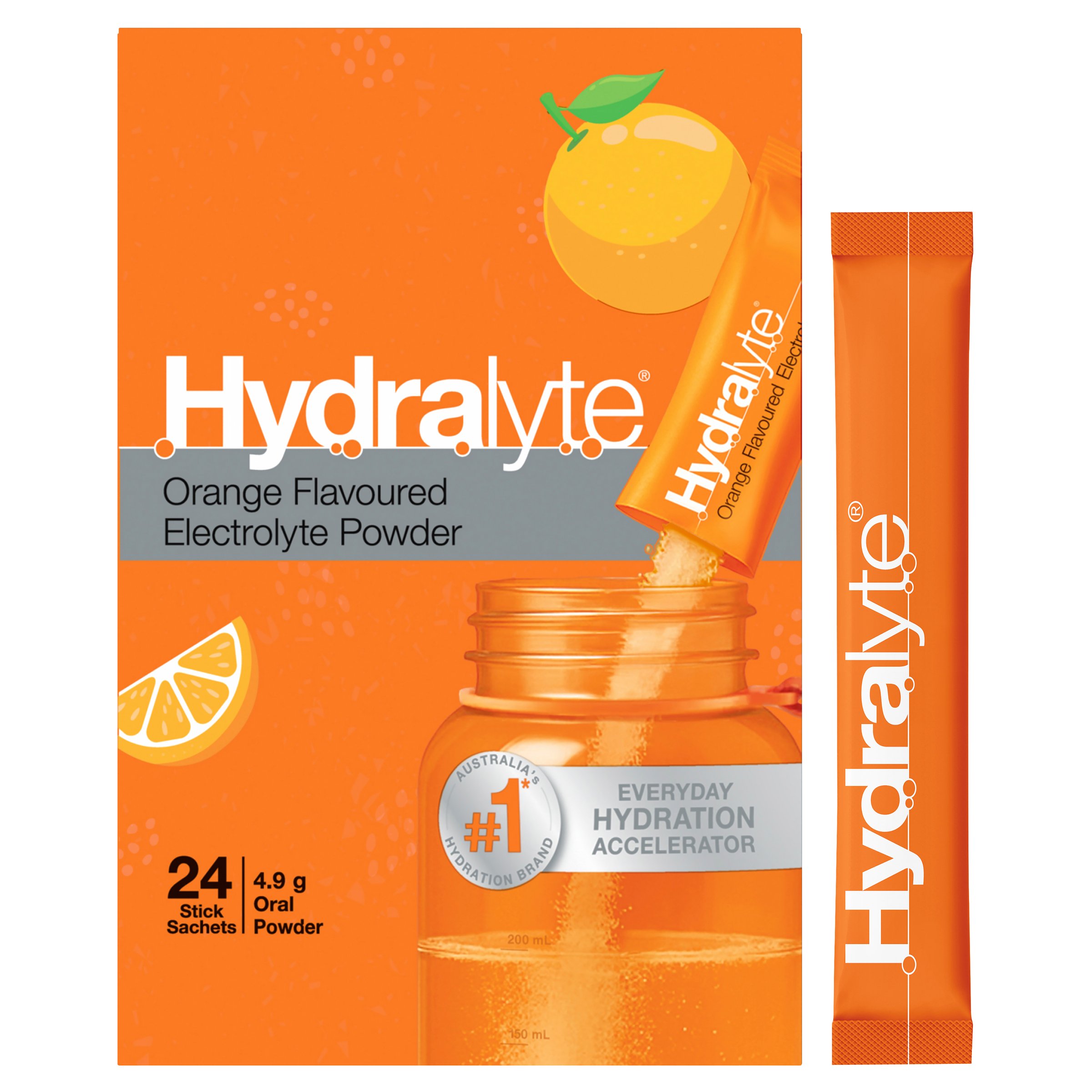 Hydralyte Stick Sachets Orange Electrolyte Powder 24 pack - Image 9