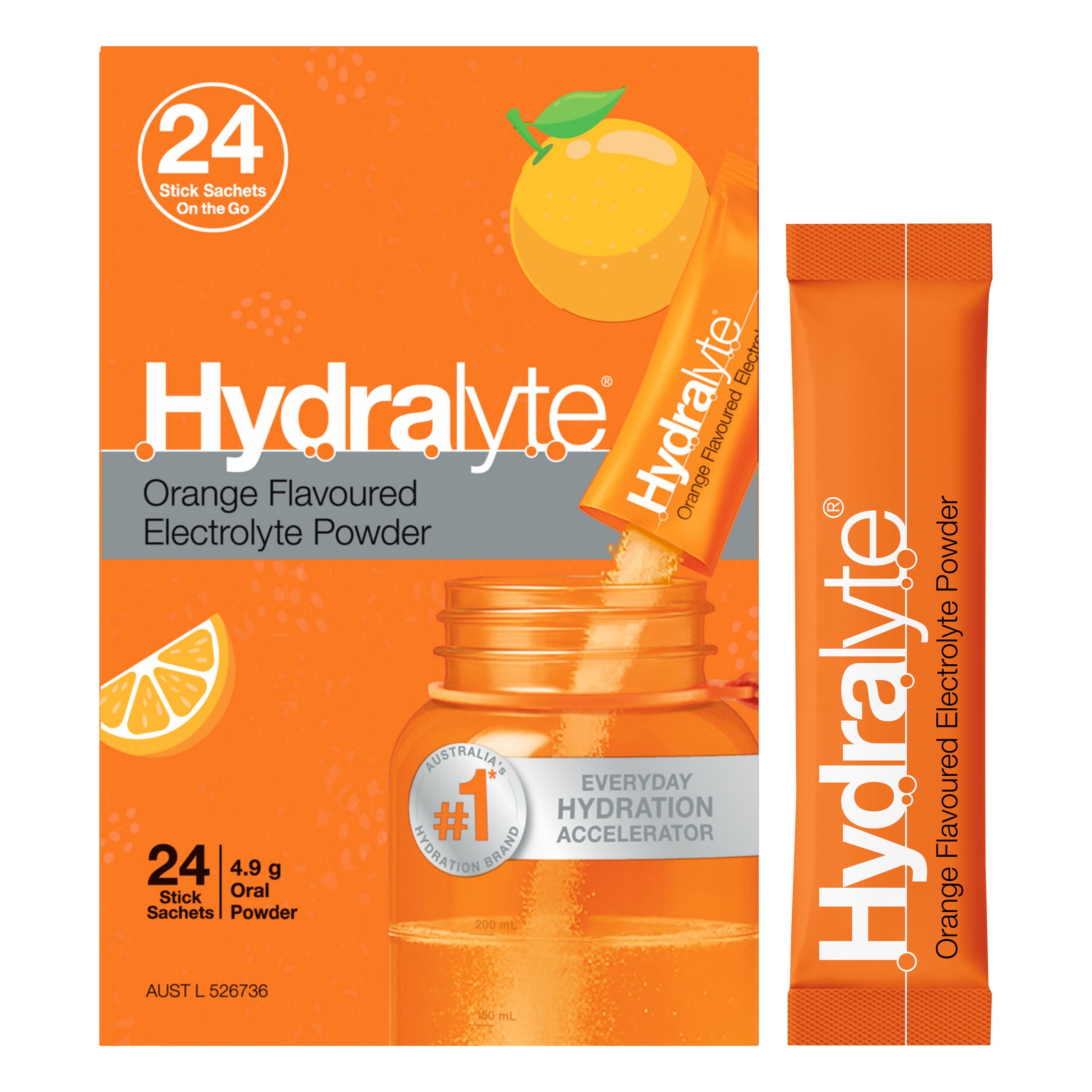 Hydralyte Stick Sachets Orange Electrolyte Powder 24 pack - Image 7