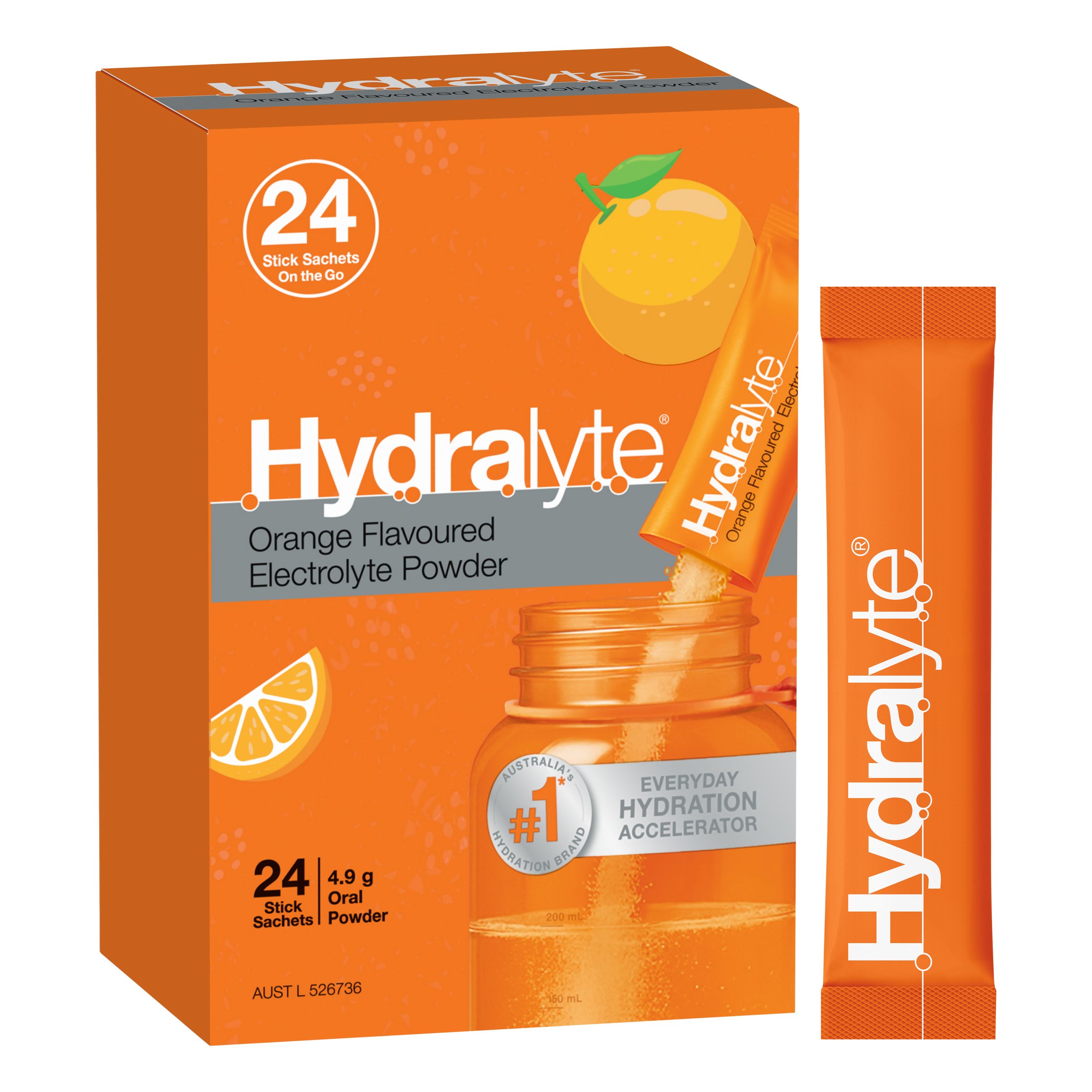 Hydralyte Stick Sachets Orange Electrolyte Powder 24 pack - Image 8