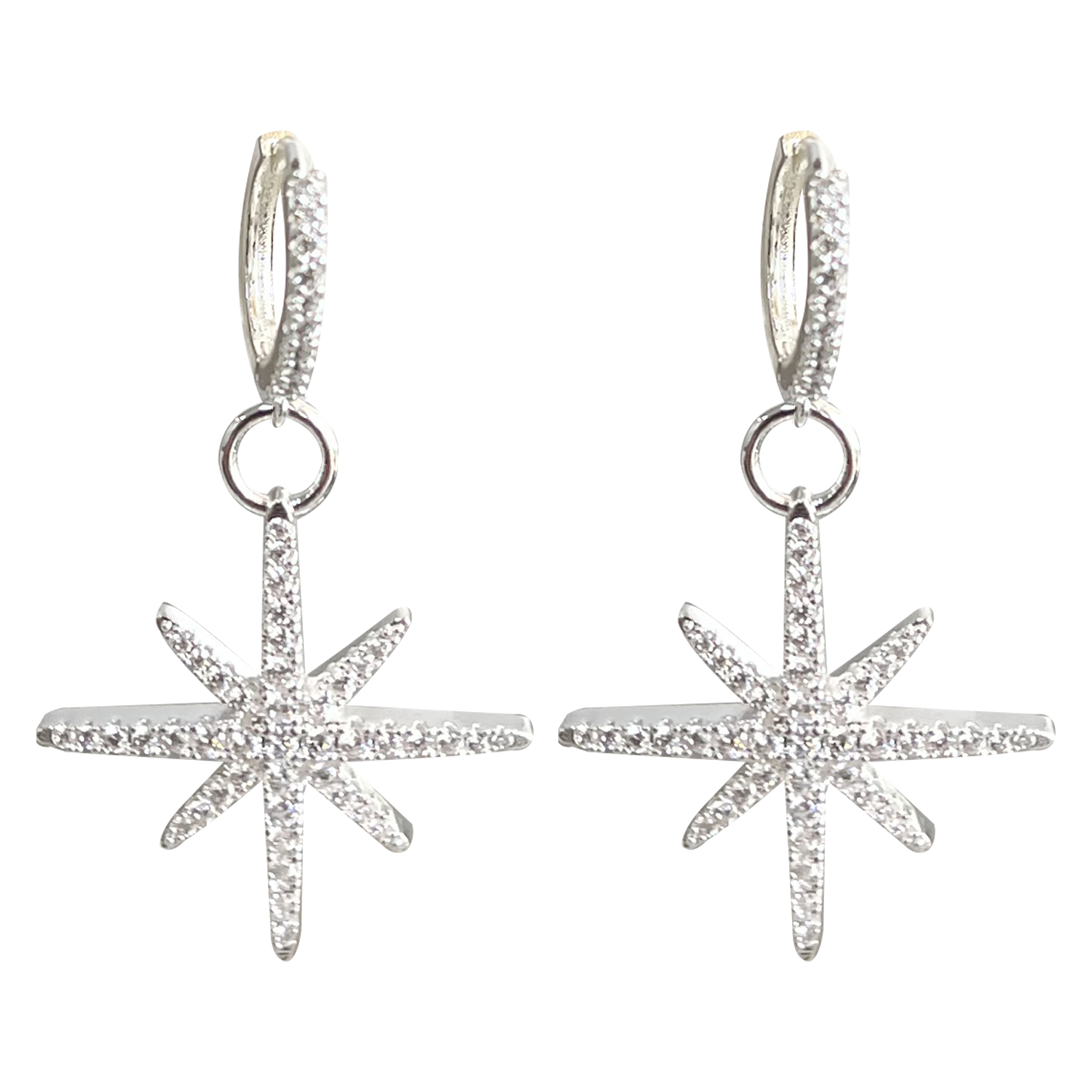 Wicked Sista Shining Bright Huggie Hoops Silver 1 each
