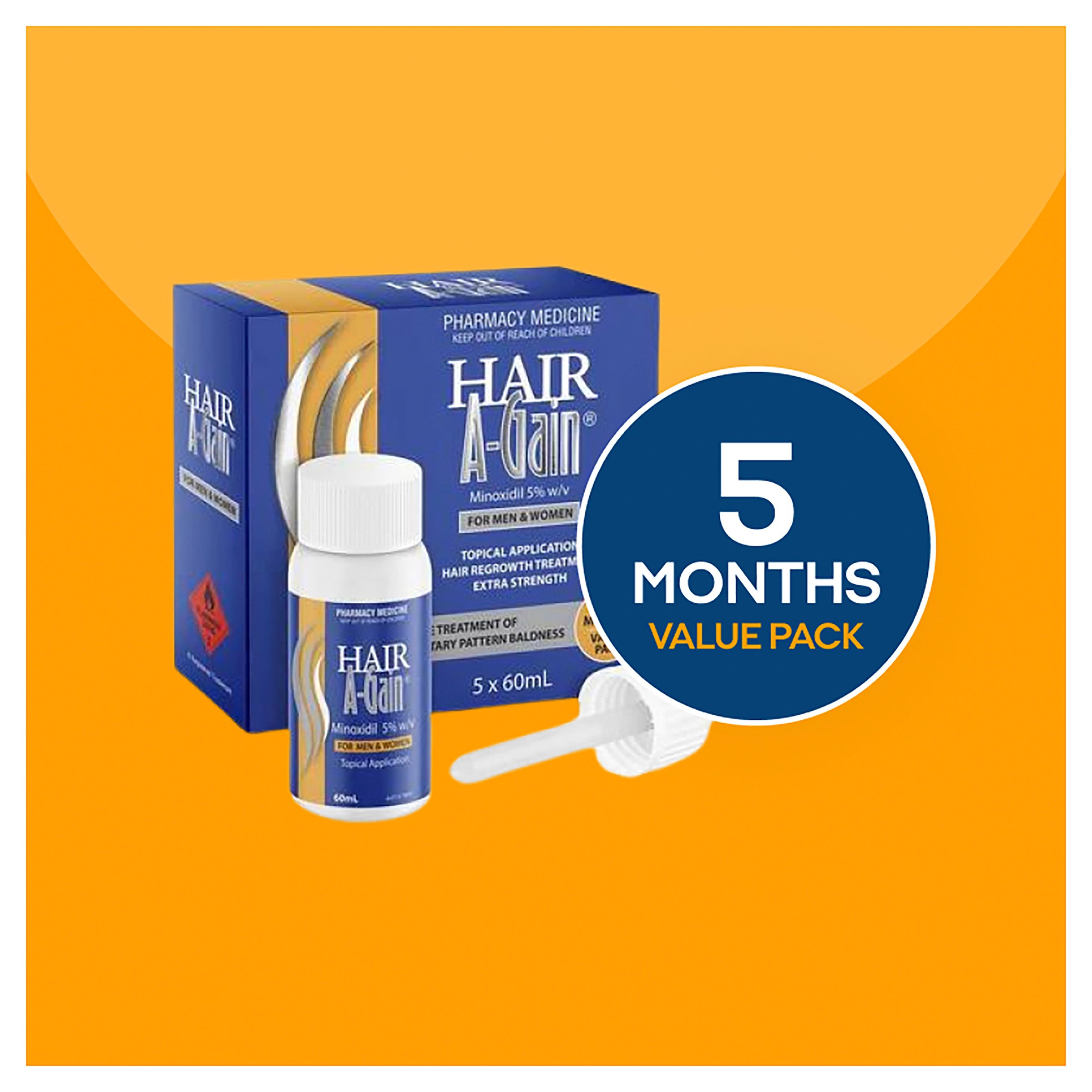 Hair A-Gain Men & Women 60ml - 5 pack - Image 3