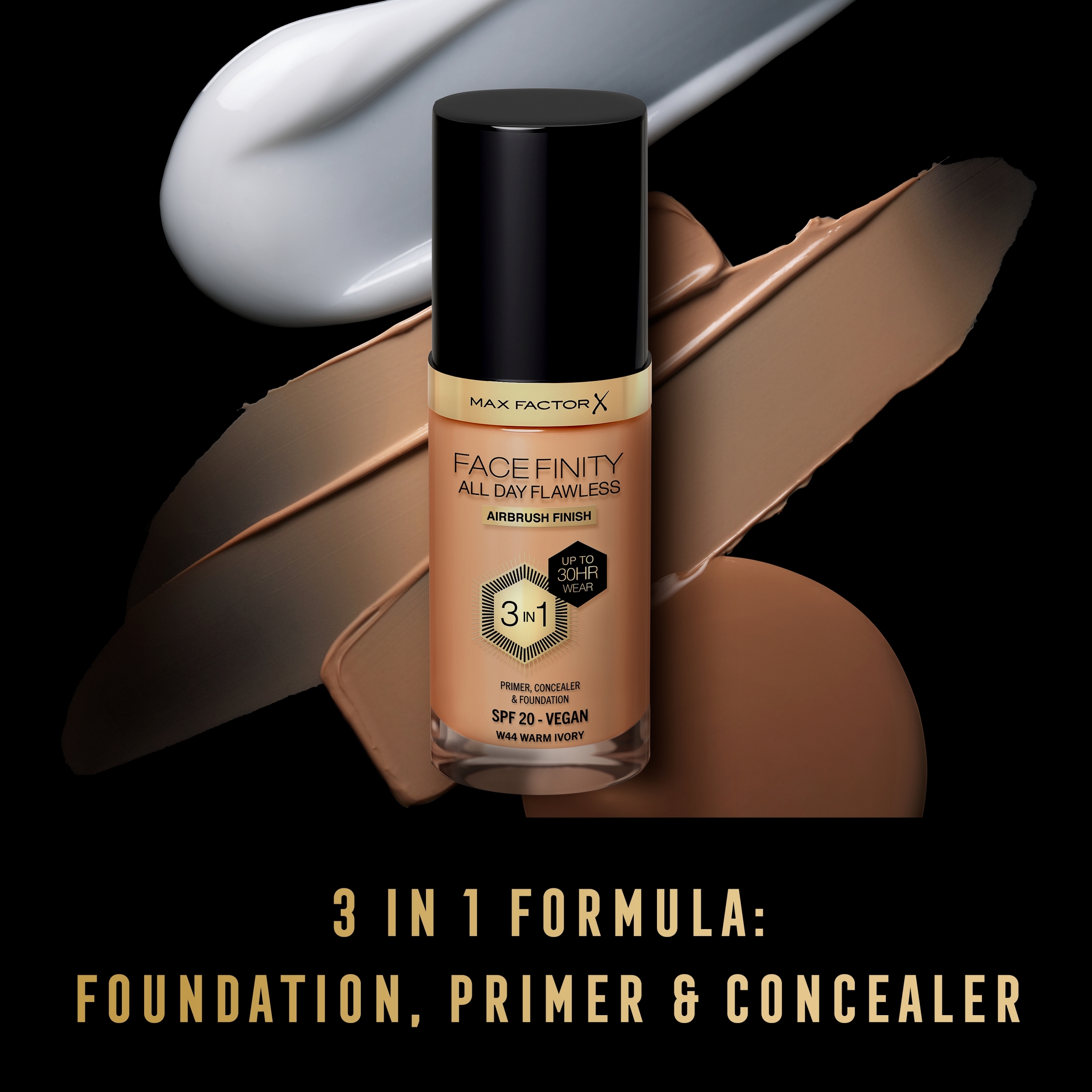 Max Factor Facefinity All Day Flawless D5 Free Foundation Warm Ivory 44 - Image 3