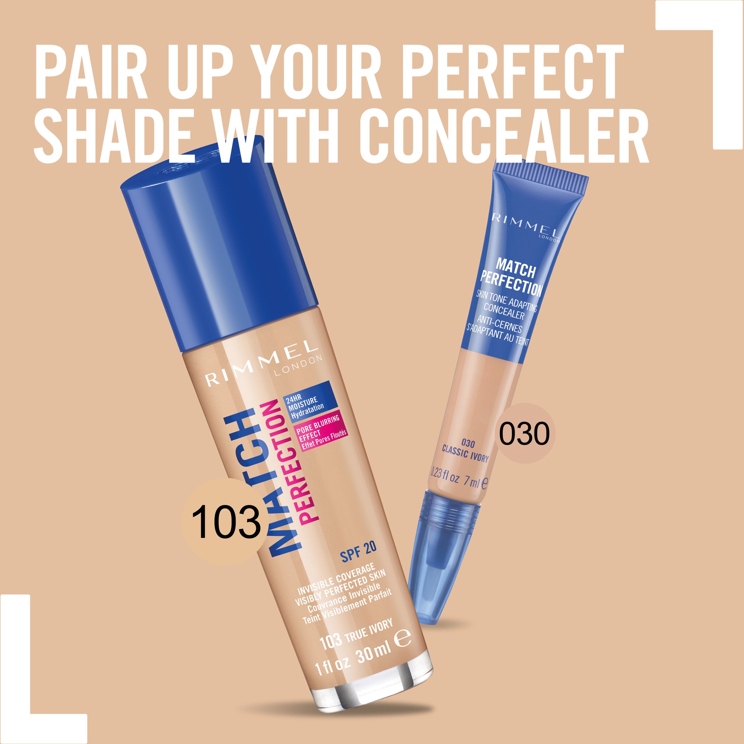 Rimmel Match Perfection Foundation 103 True Ivory 30ml - Image 3