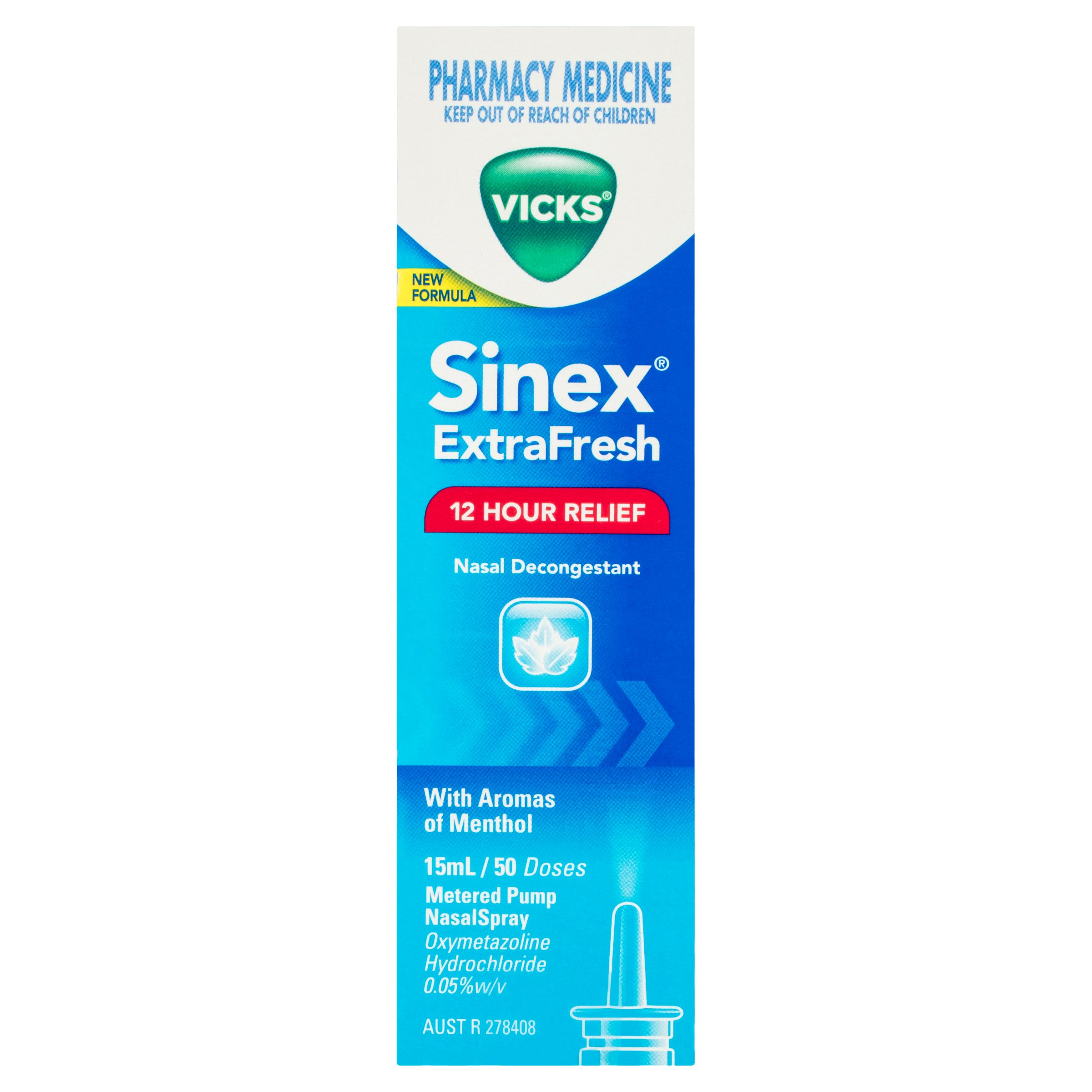 Vicks Sinex Extra Fresh Nasal Decongestant Relief With Menthol 15ml - Image 1