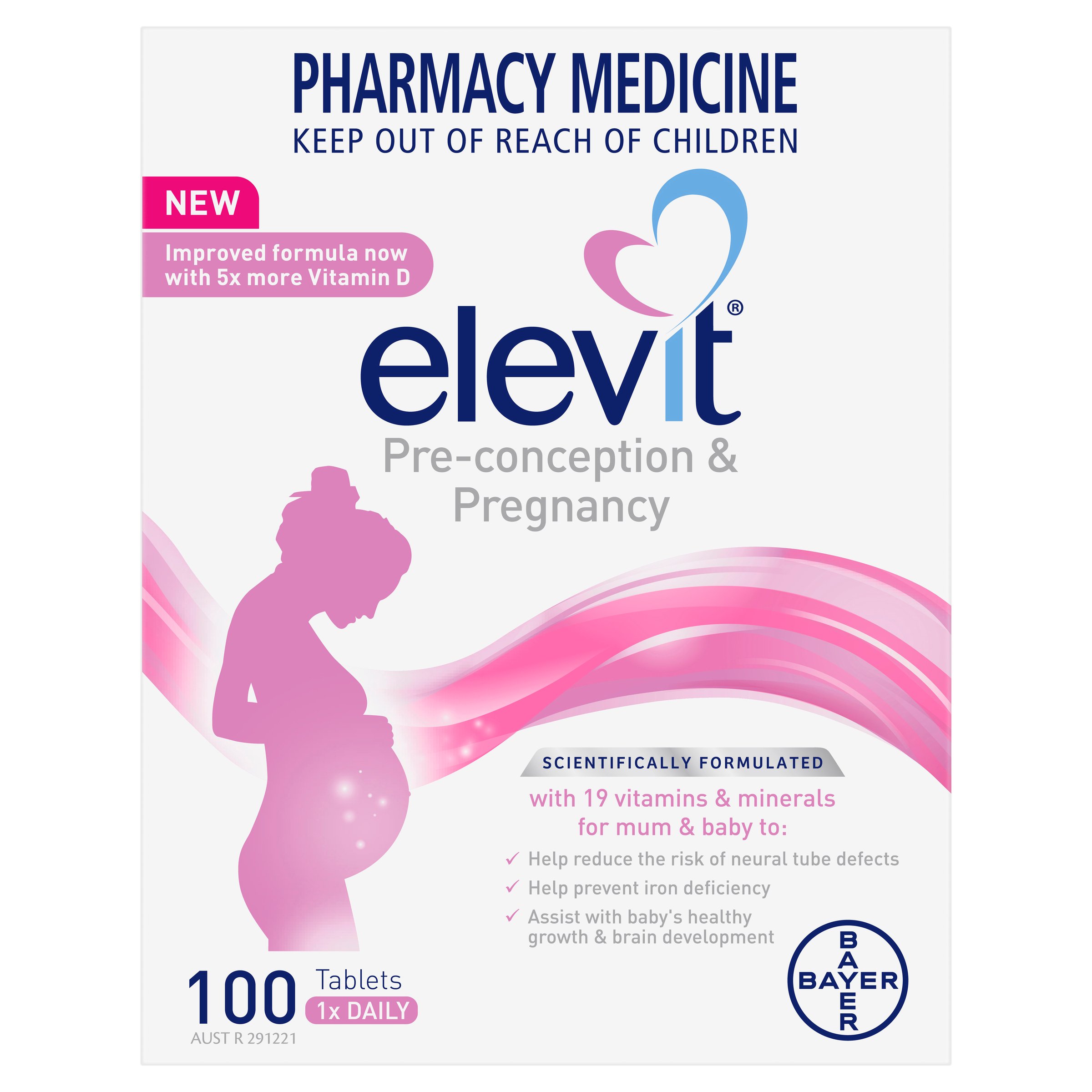 Elevit Pre-Conception & Pregnancy 100 tablets - Image 1