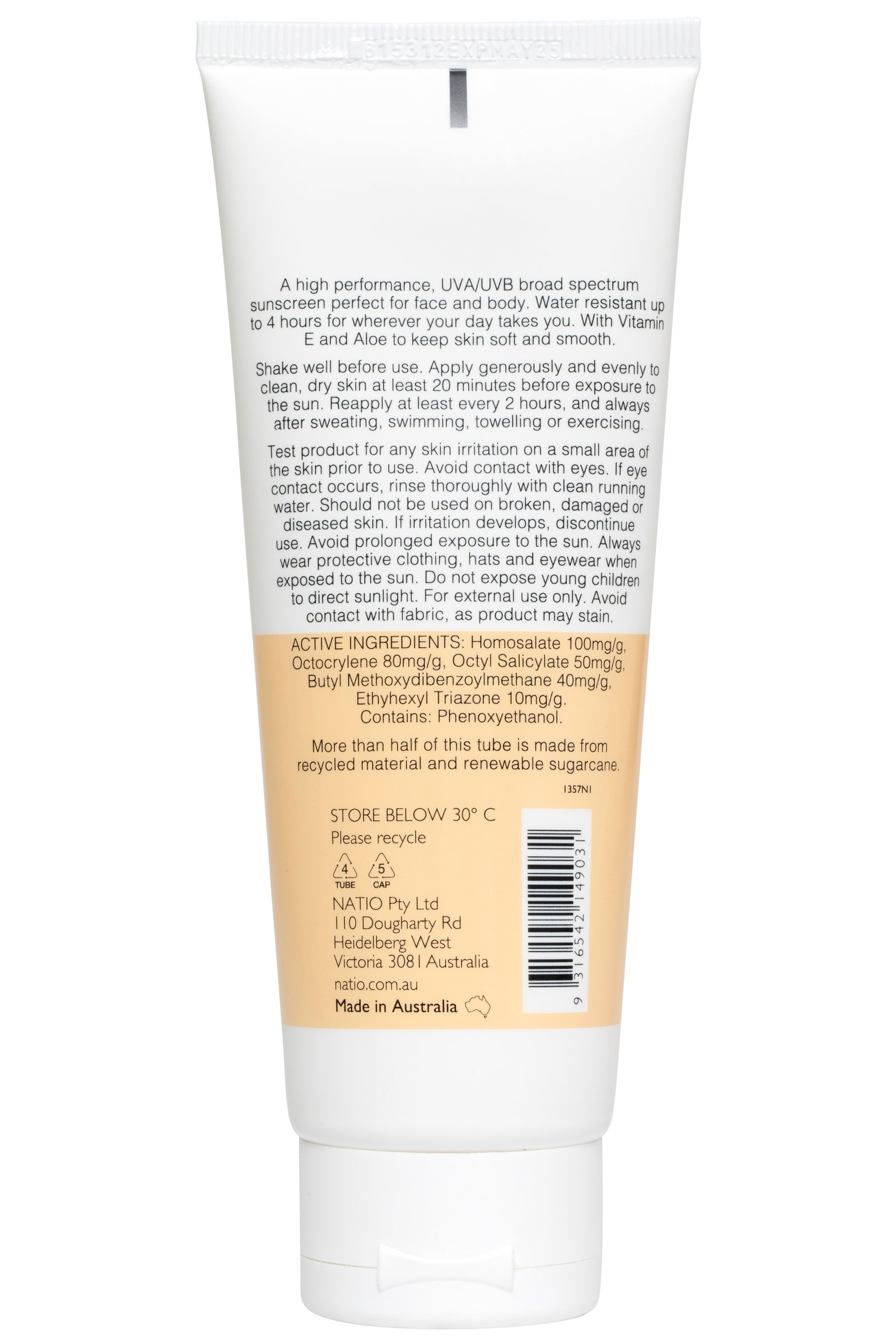 Natio Quick Dry Moisturising Sunscreen SPF 50+ 100ml - Image 3