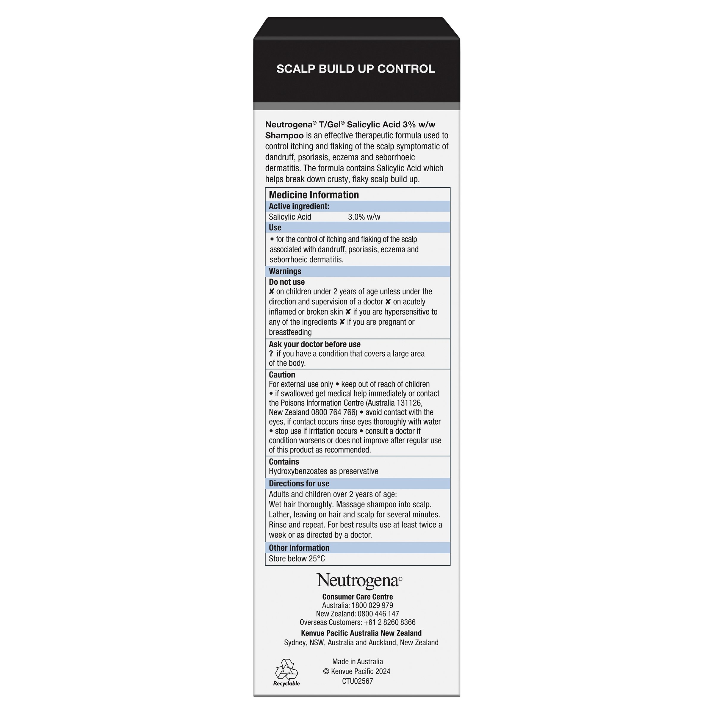 NeutrogenaT/Gel Salicylic Acid Shampoo 200ml - Image 2