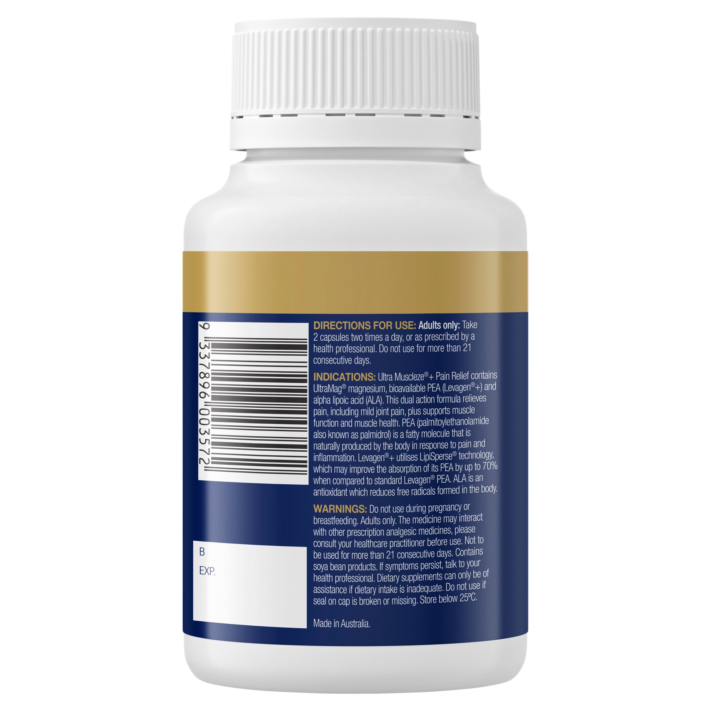 BioCeuticals Ultra Muscle + Pain Relief 56 capsules - Image 3