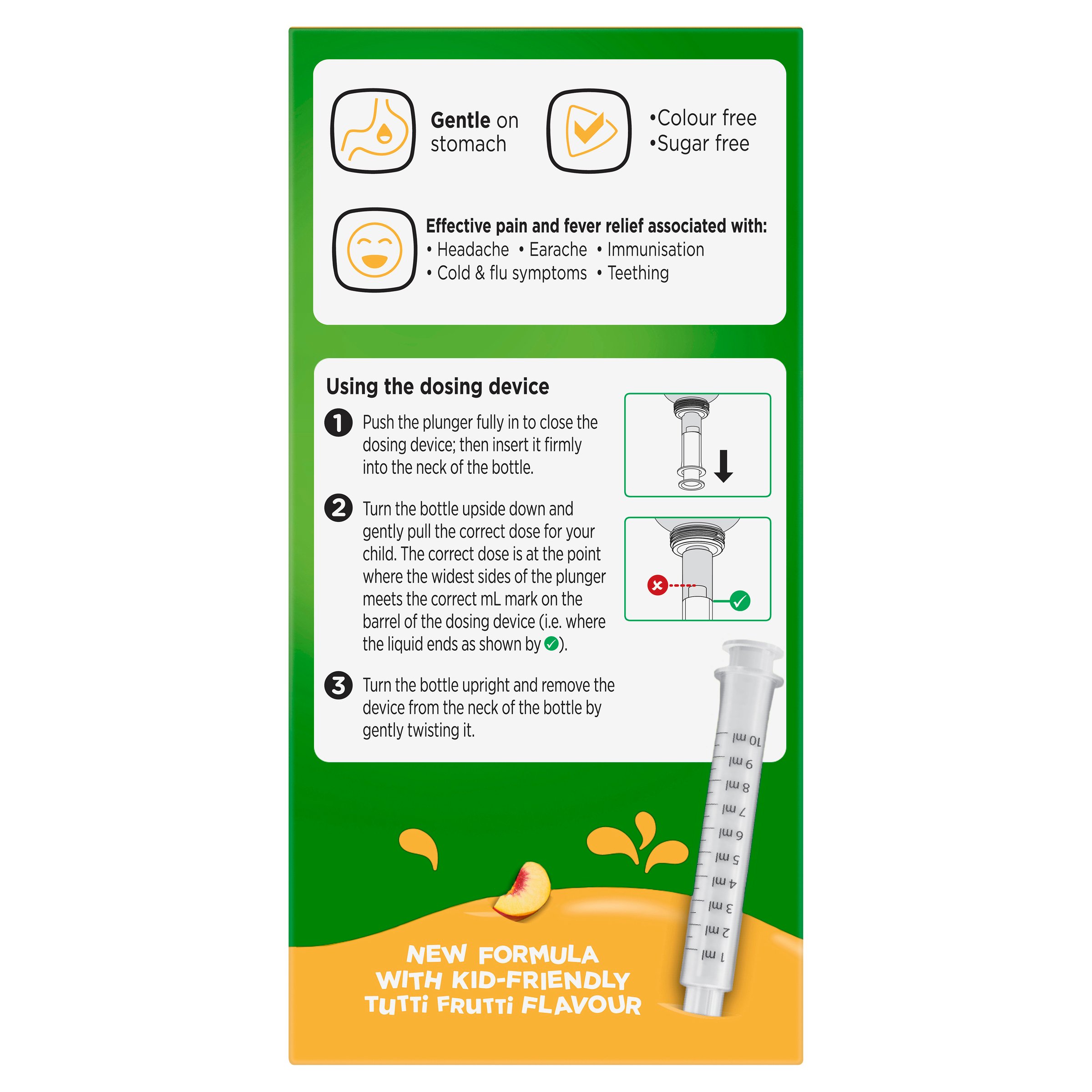 Panadol Children 1-5 Years Colourfree Suspension Tuti Fruity Flavour 200ml - Image 3