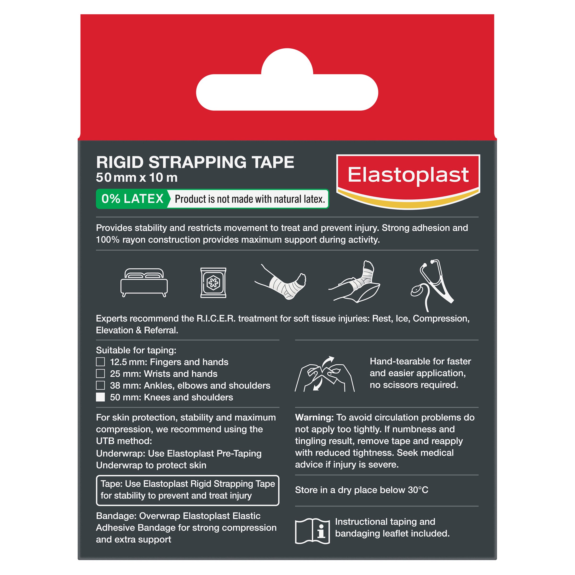 Elastoplast Sport Tape 50mm X 10m Tan - 1 roll - Image 2