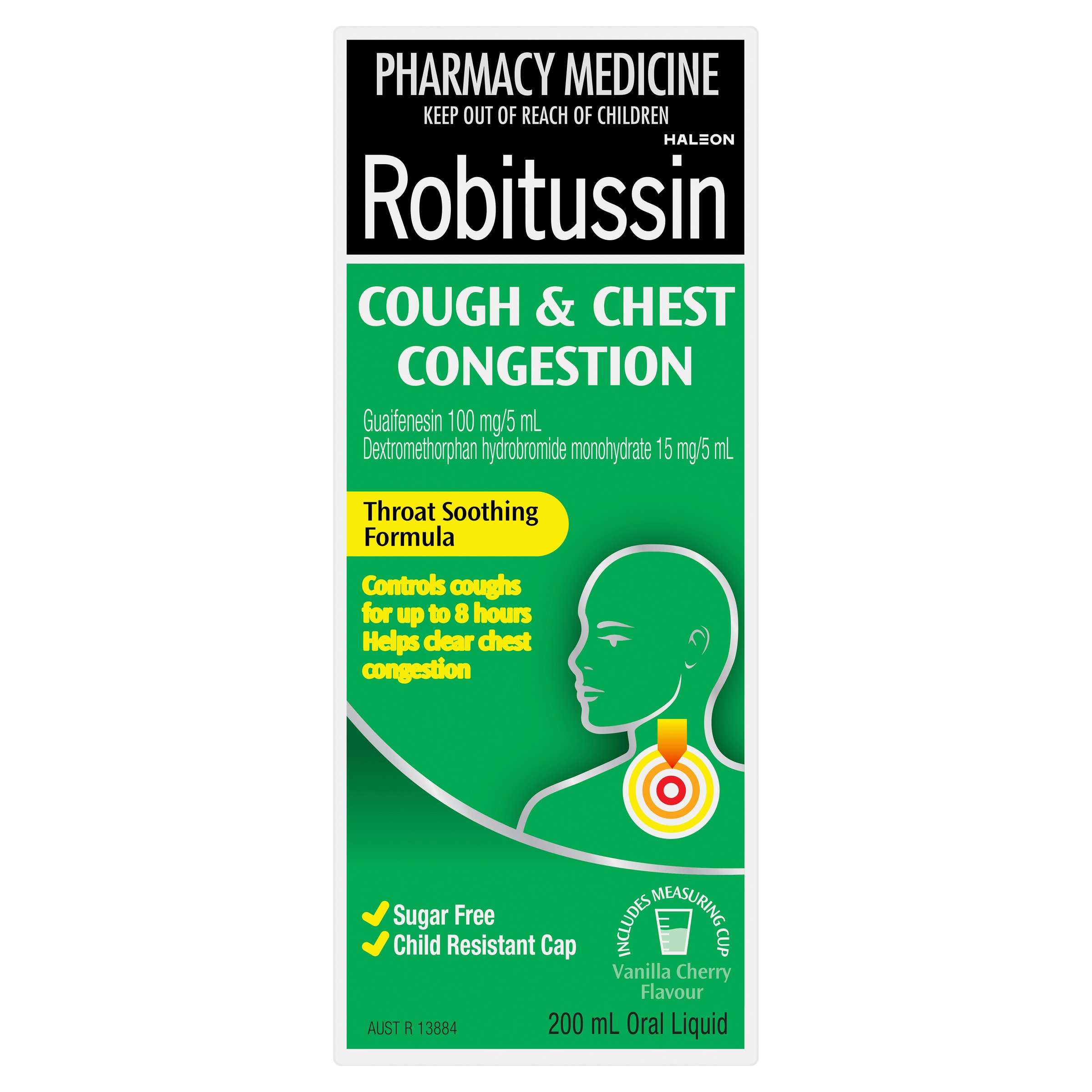 Robitussin Cough & Chest Congestion Oral Liquid Vanilla Cherry Flavour 200ml - Image 4