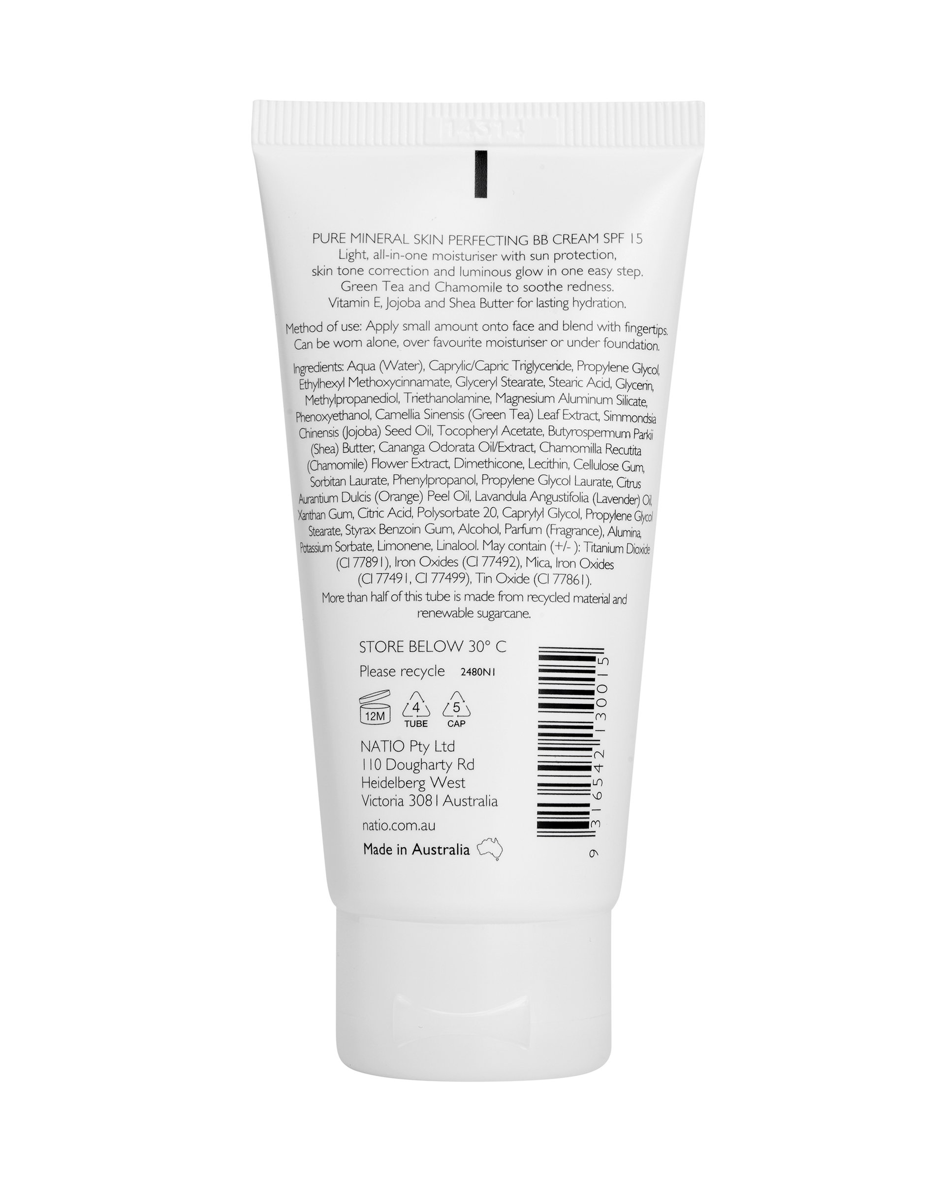 Natio Pure Mineral Skin Perfecting BB Cream Fair SPF15 - 50g - Image 2