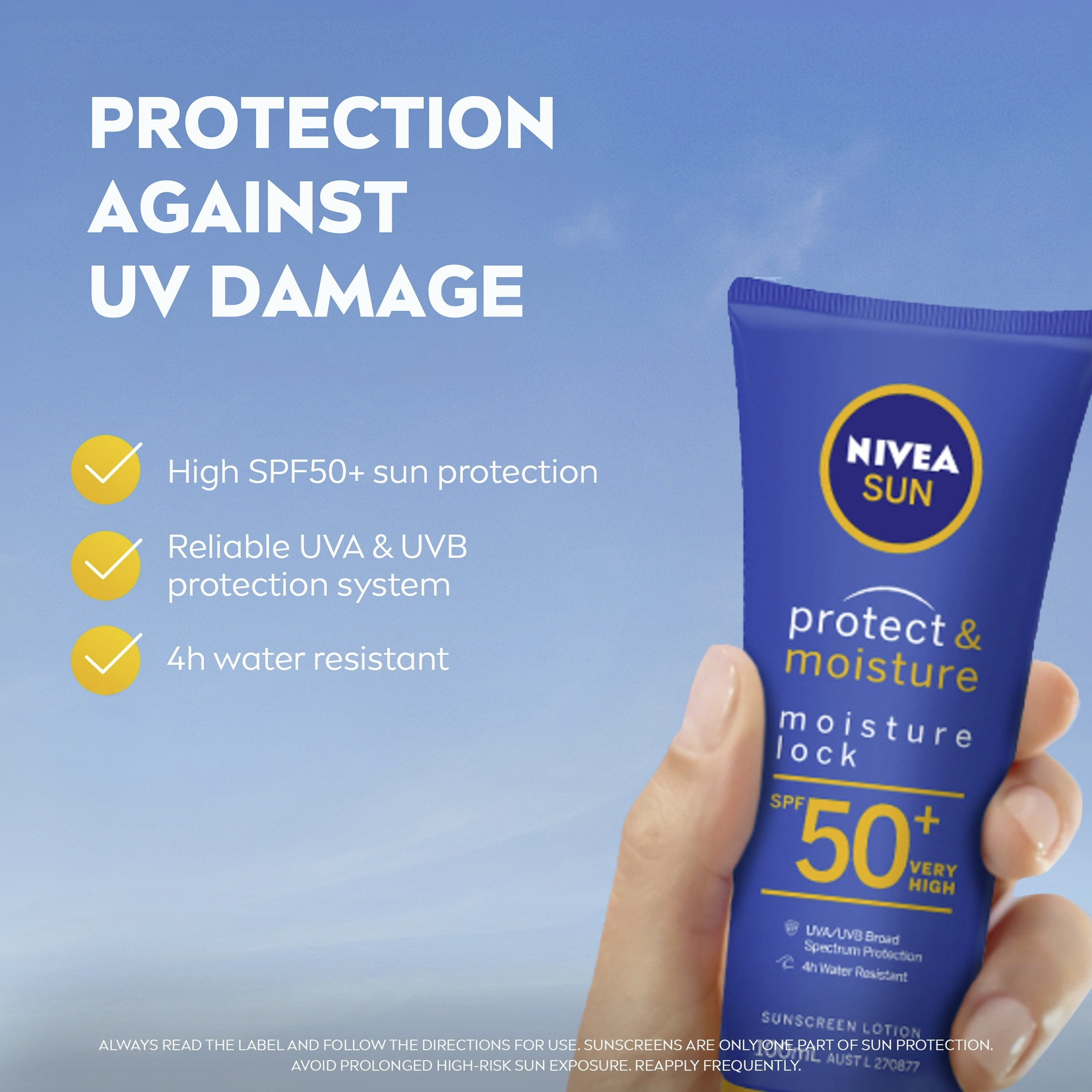 Nivea Sun Protect & Moisture Lotion SPF50+ - 100ml - Image 5