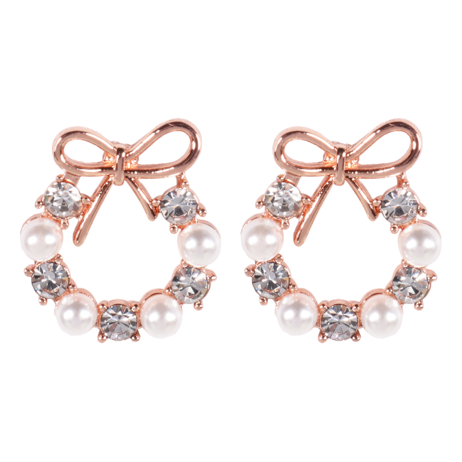 Wicked Sista Adorned Wreath Studs Rose Gold 1 each