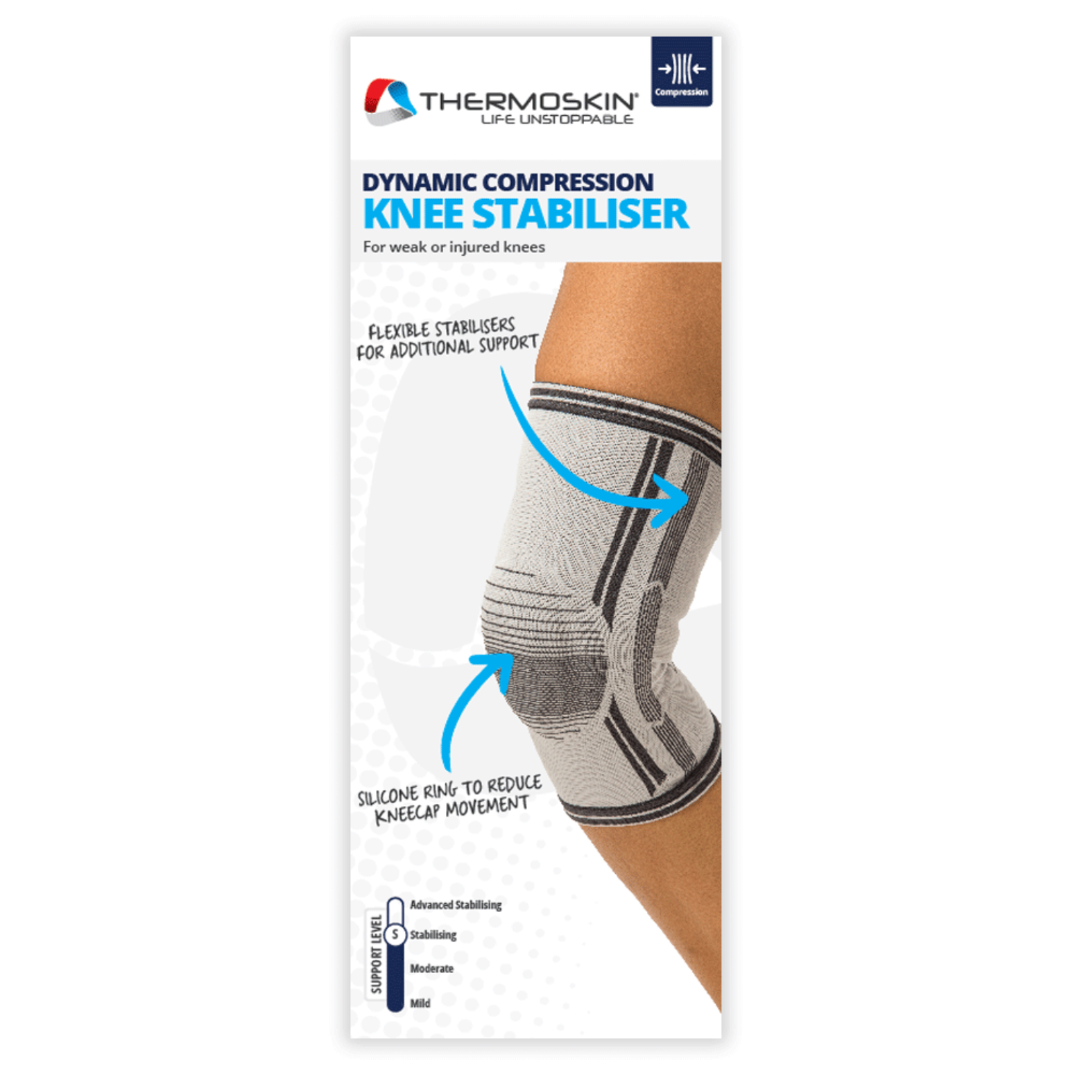 Thermoskin Dynamic Compression Knee Stabiliser Medium 1 each - Image 2