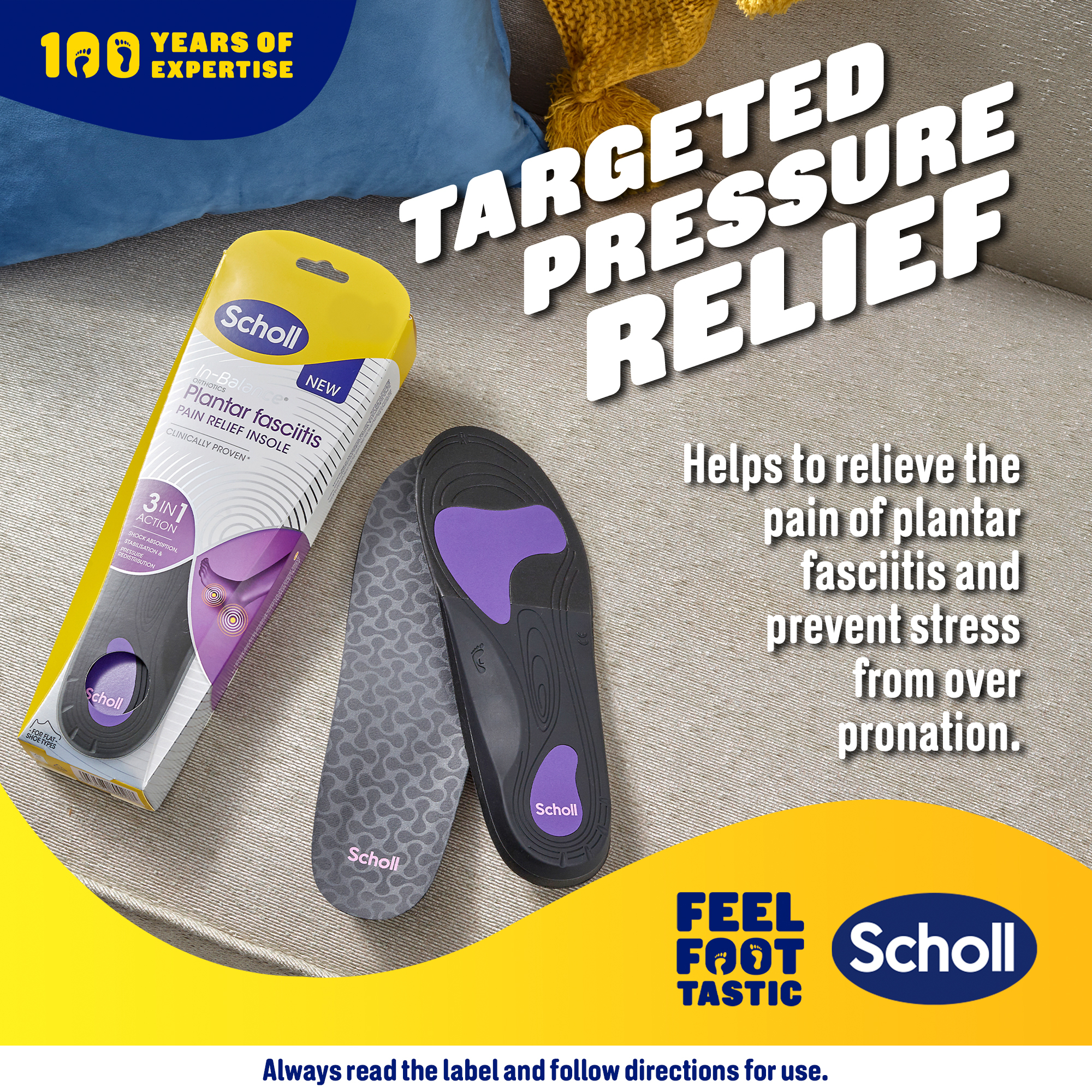 Scholl In Balance Pain Relief Plantar Fasciitis Orthotics - Small 1 pair - Image 9