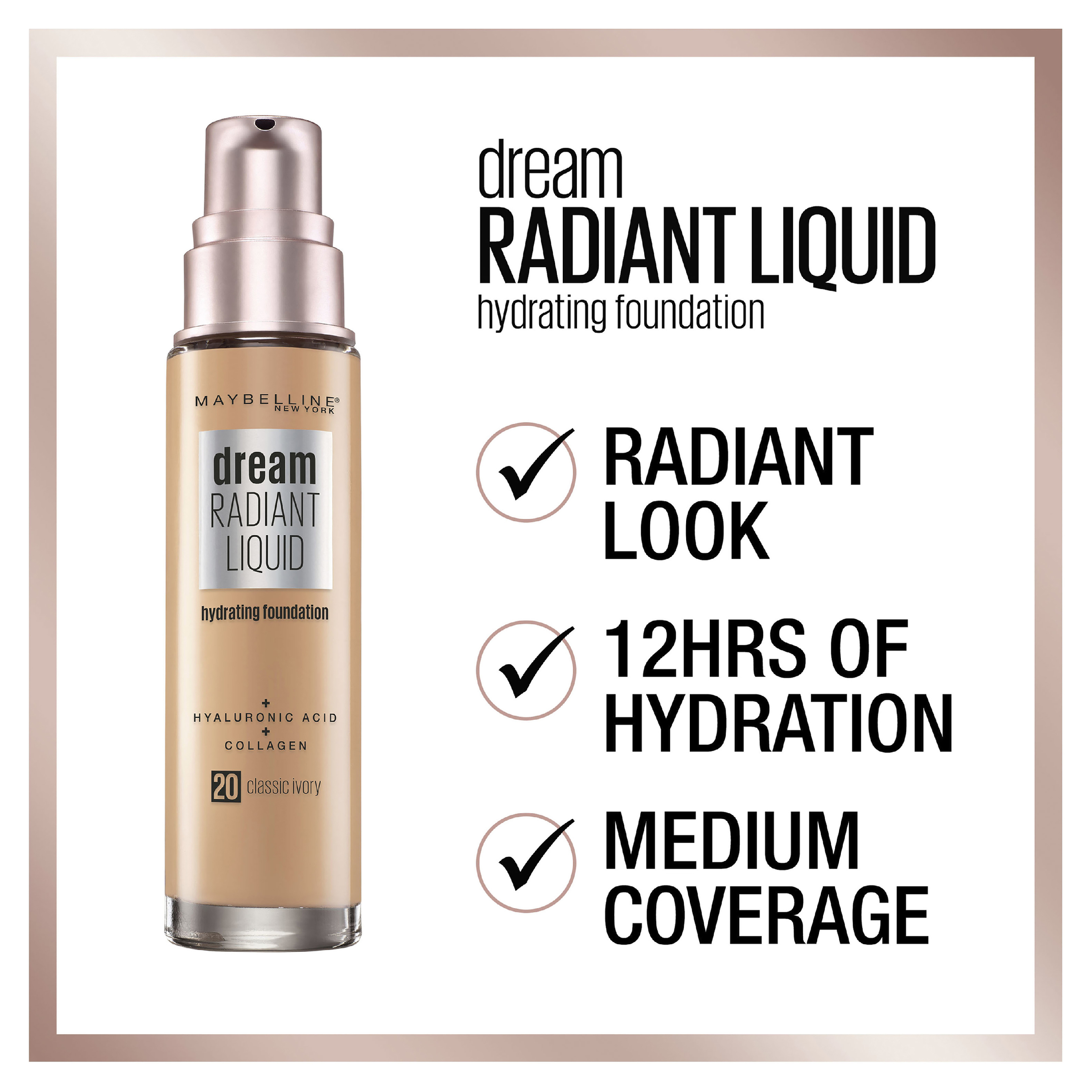 Maybelline Dream Radiant Liquid Foundation Honey Beige 1 each - Image 4