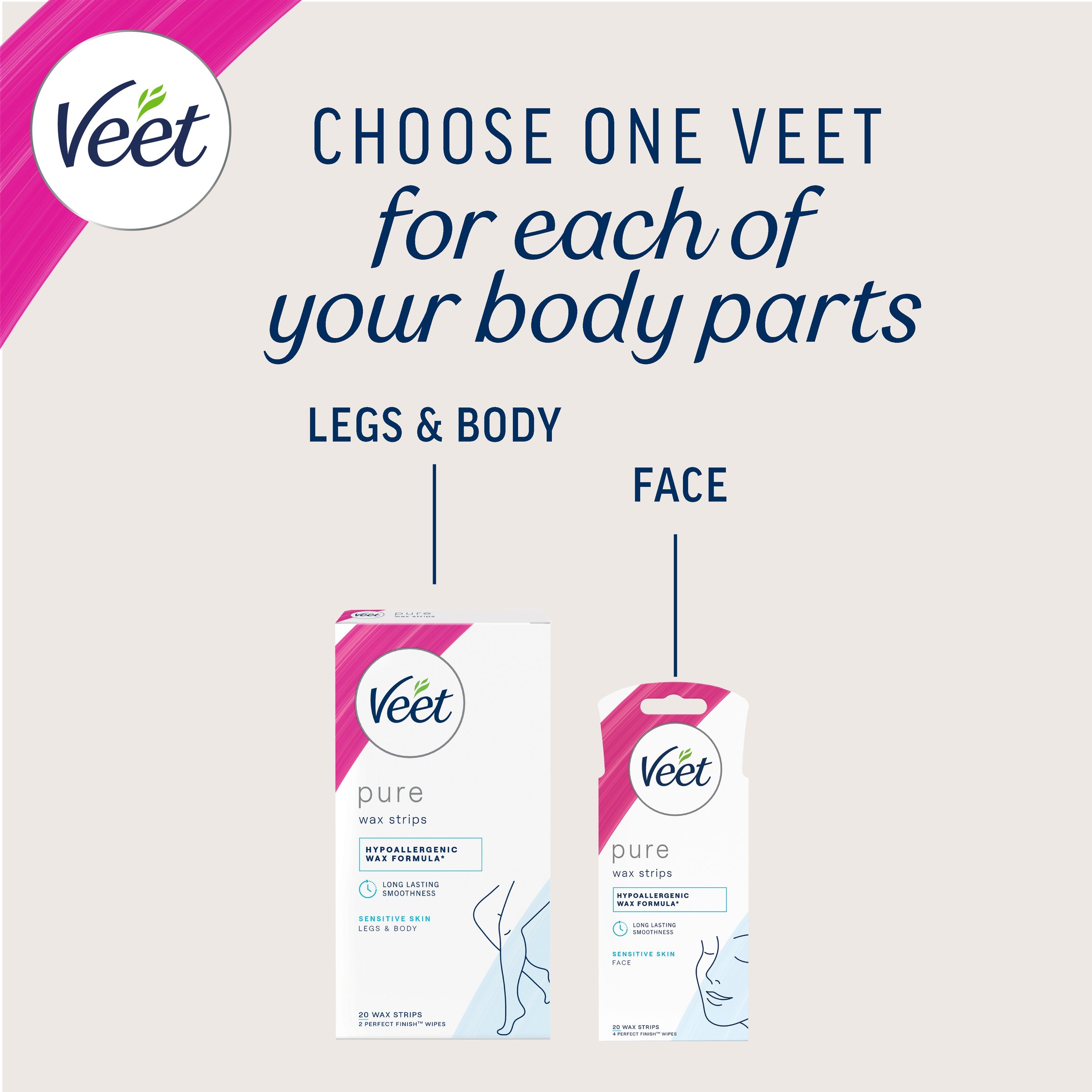 Veet Pure Leg Wax Strips 20 pack - Image 4