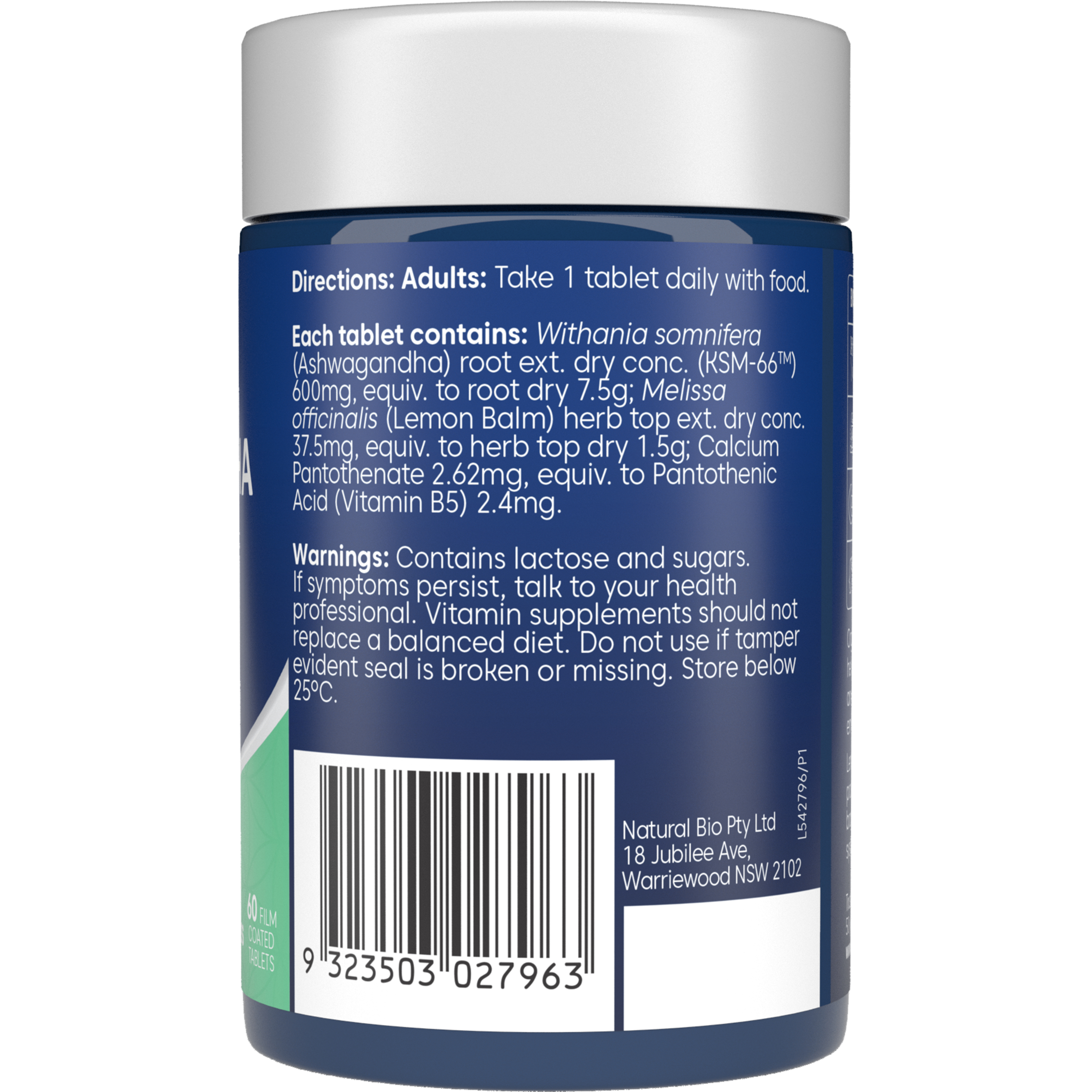 Bioglan Ashwagandha Plus 60 tablets - Image 2