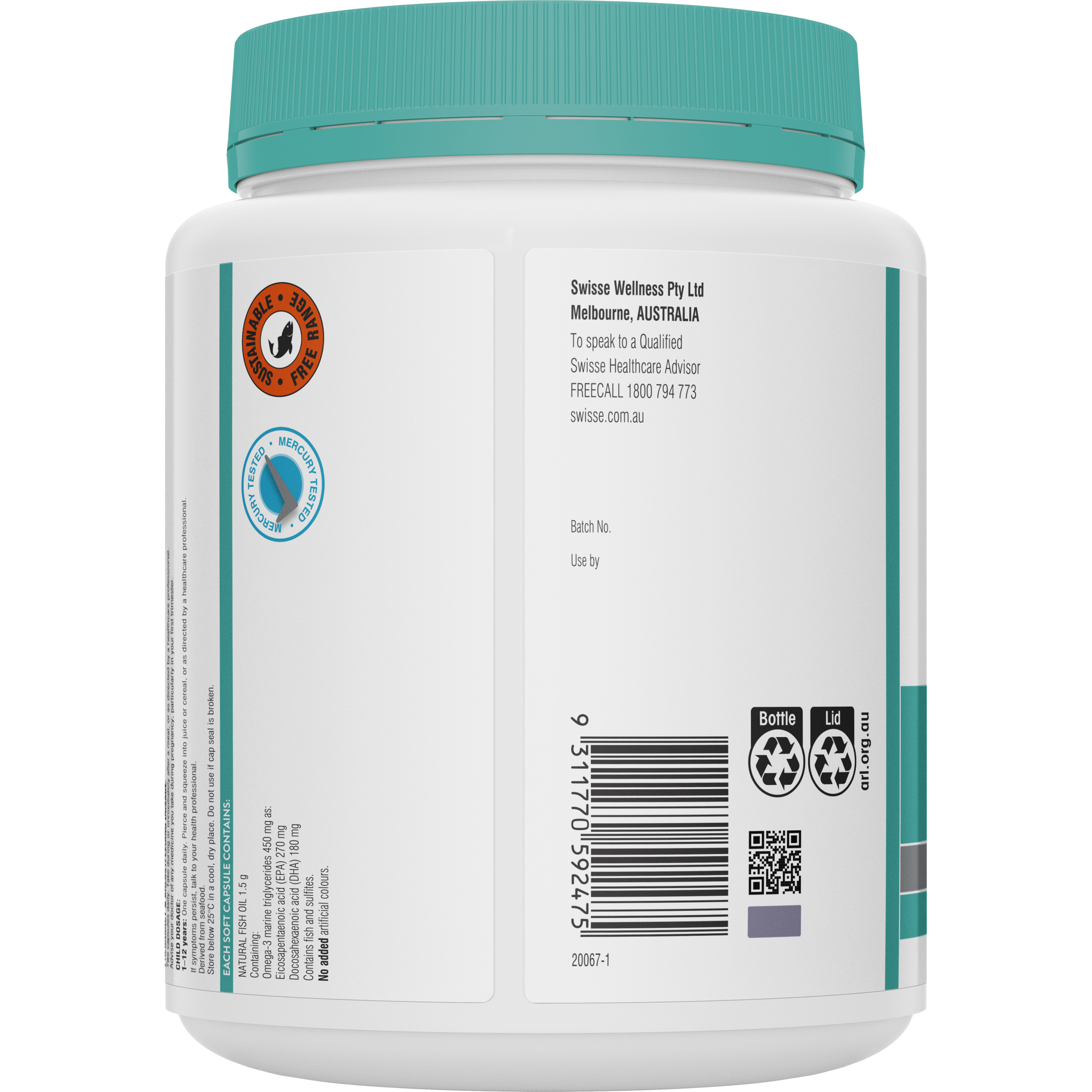 Swisse Ultiboost Odourless High Strength Wild Fish Oil 1500mg - 400 capsules - Image 3