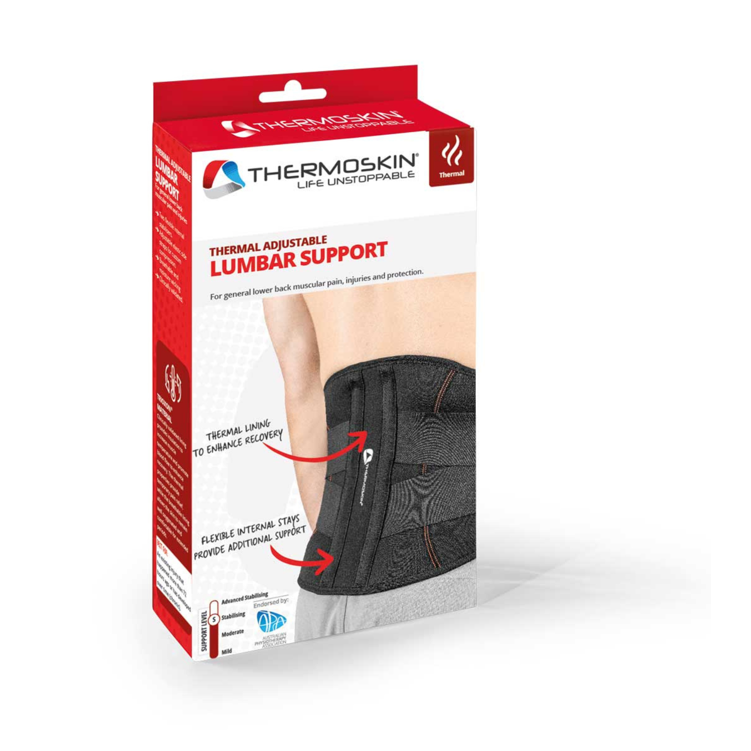 Thermoskin Thermal Lumbar Support Black S/M 1 unit - Image 2
