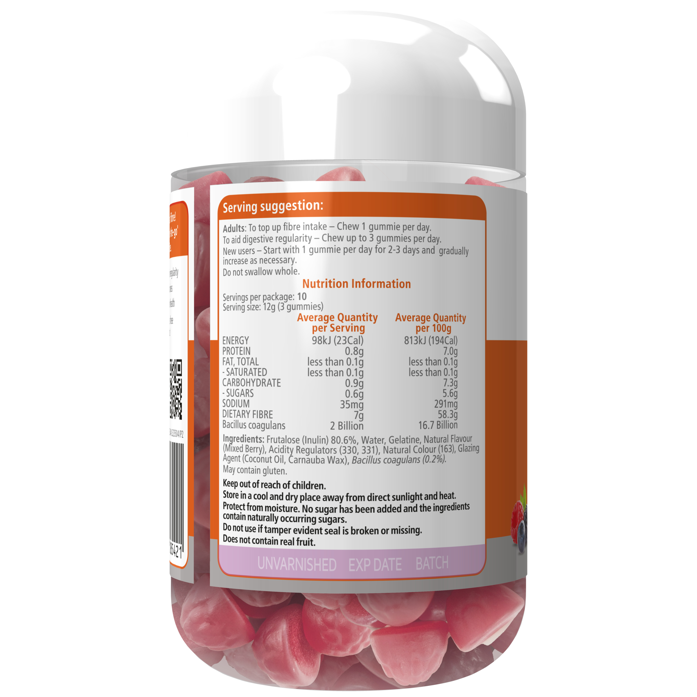Nature's Way Digestive Vita Gummies Fibre + Probiotics 30 Pack - Image 2