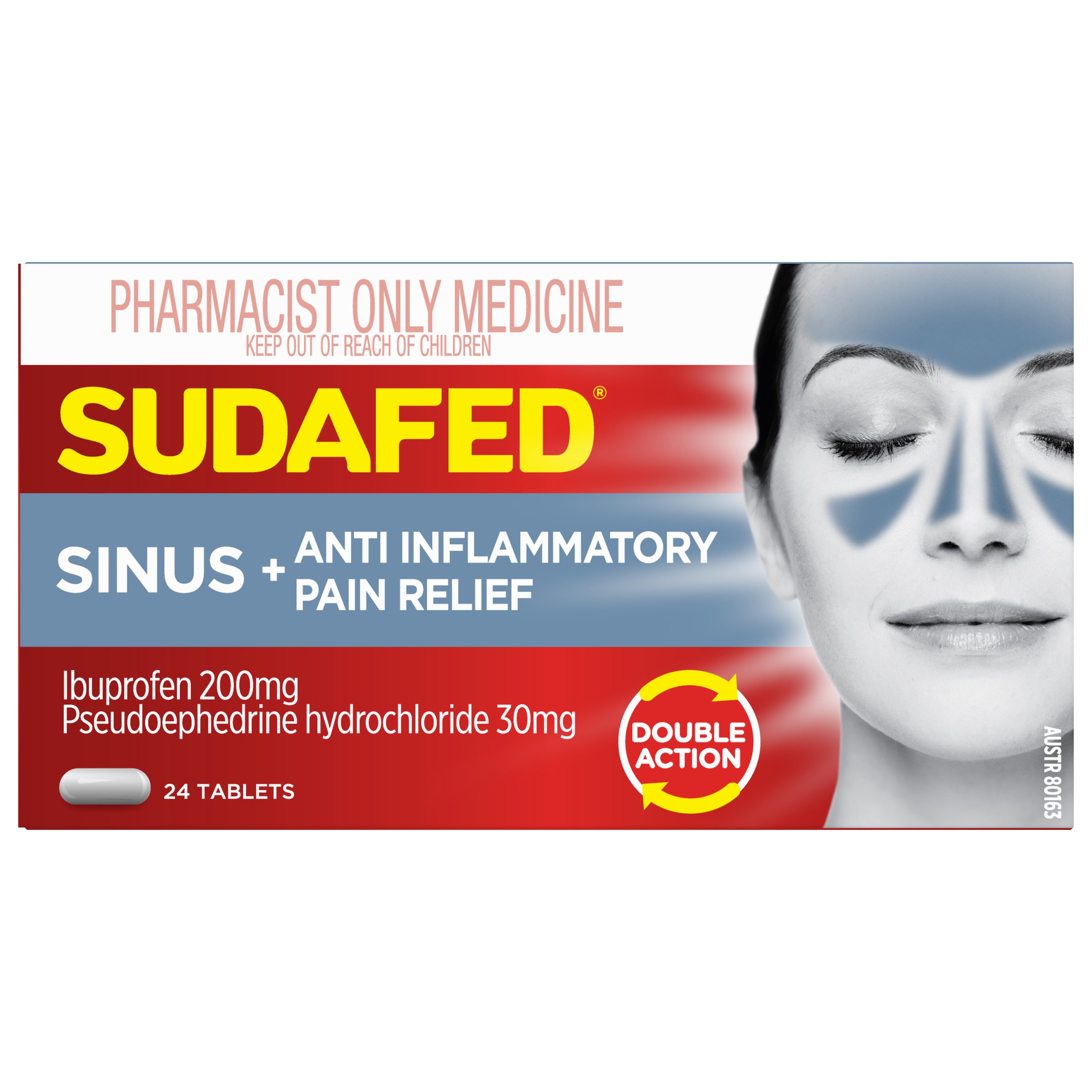 Sudafed PSE Double Action Sinus + Anti-Inflammatory 24 tablets - Image 3