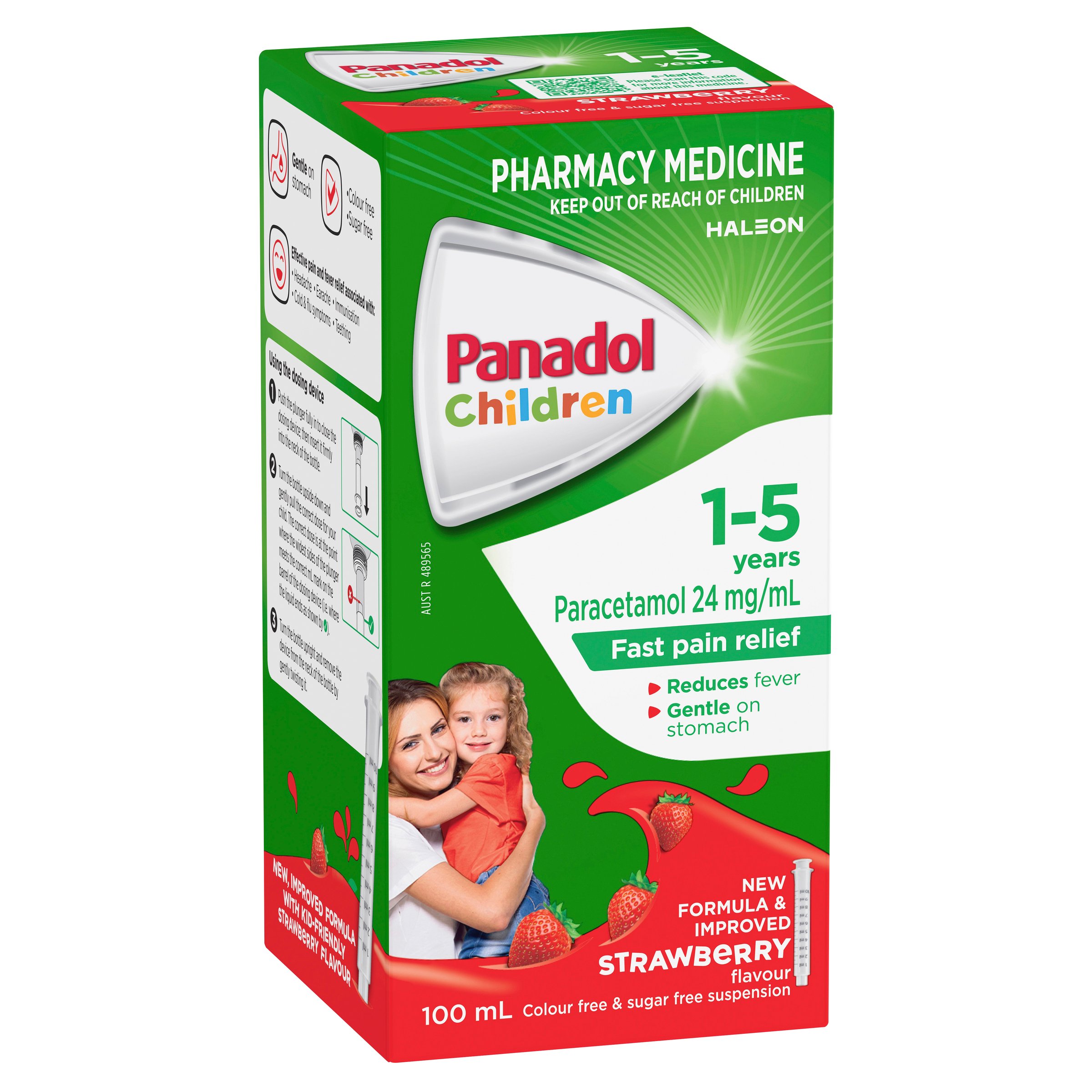 Panadol Children 1-5 Years Colourfree Suspension Strawberry Flavour 100ml - Image 13
