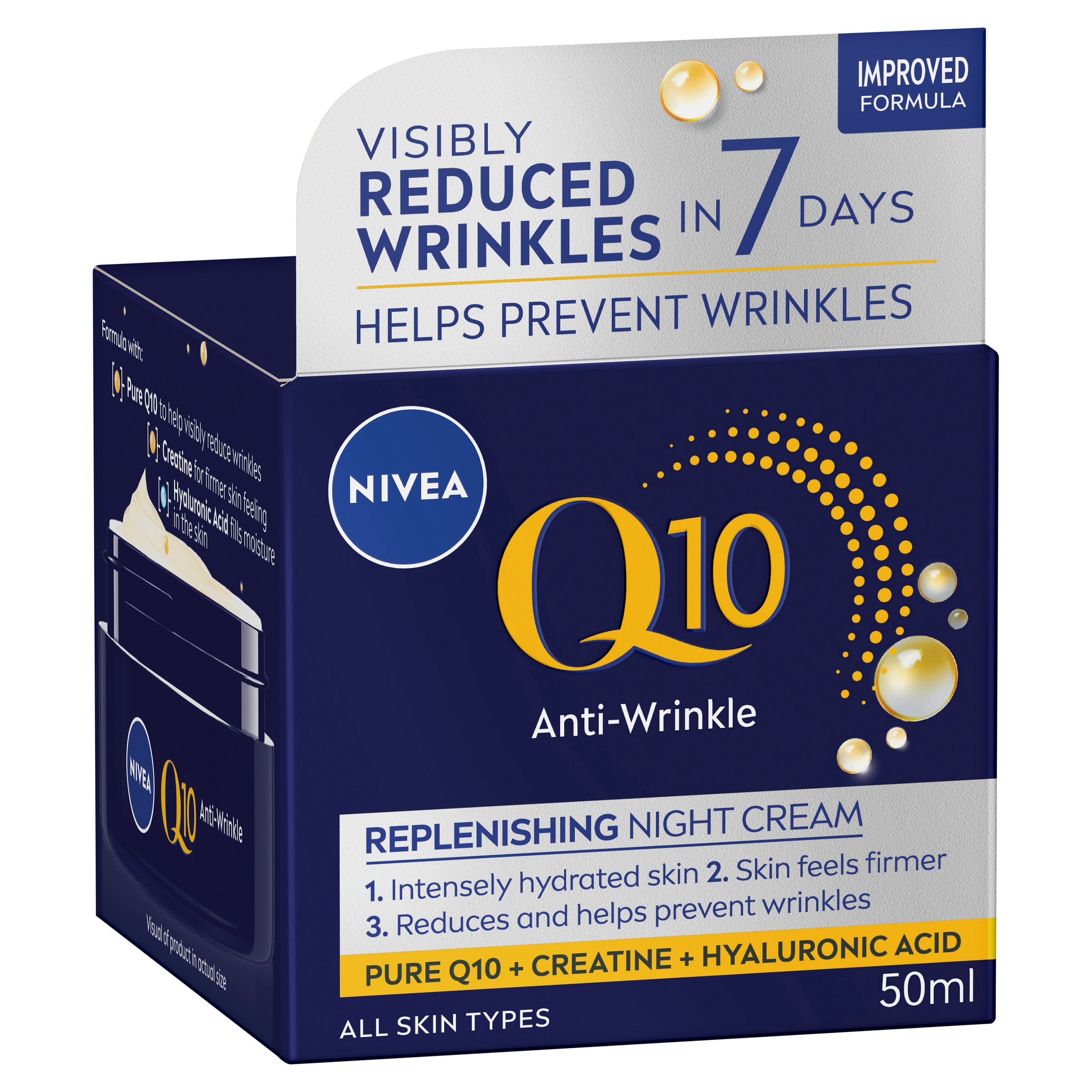 Nivea Q10 Anti-Wrinkle Replenishing Night Cream 50ml - Image 7