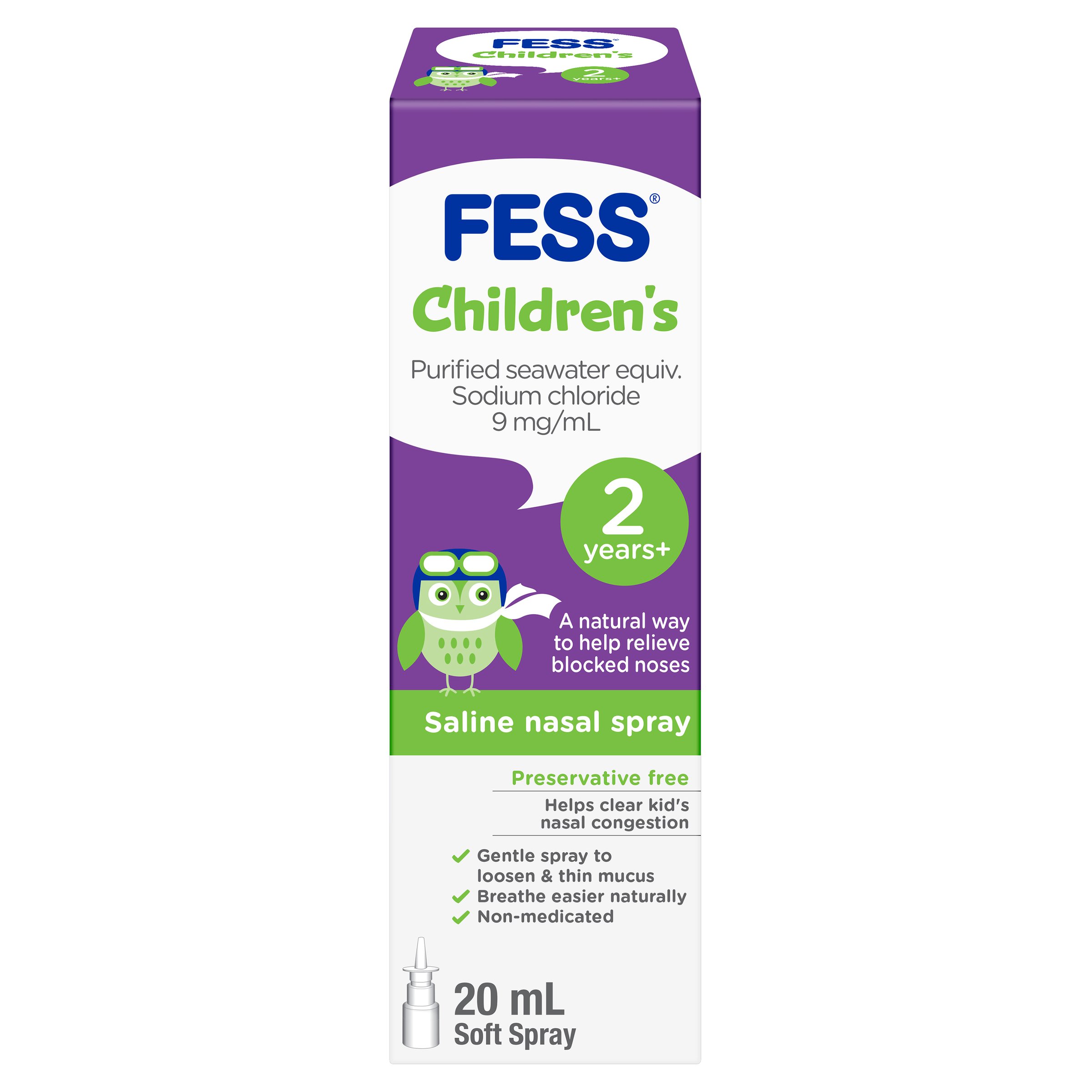 Fess Children's Nasal Saline Spray 2 Years+ 20ml - Image 11